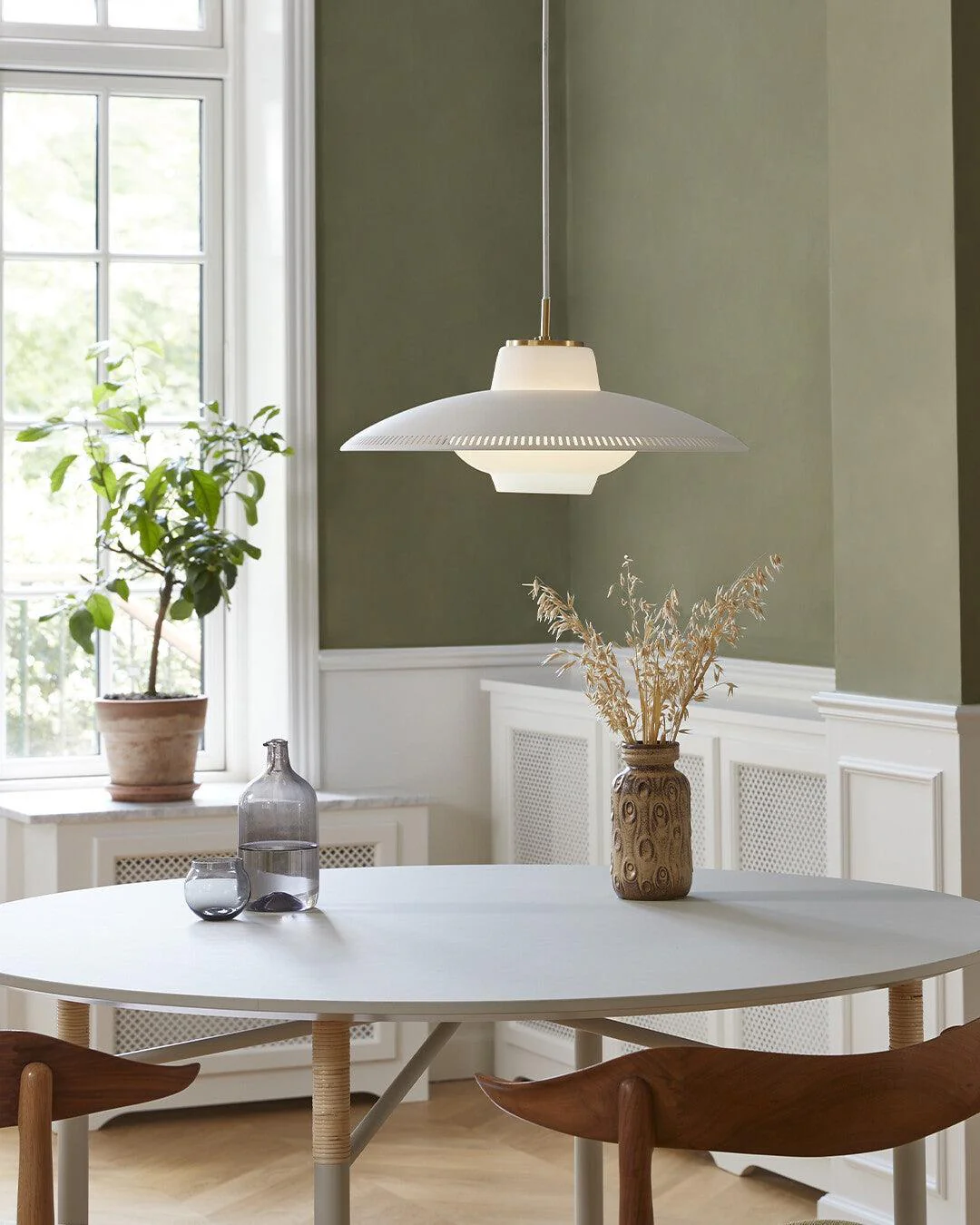Solara Pendant Lamp Opal Glass Wide Shade Classic - Image 3