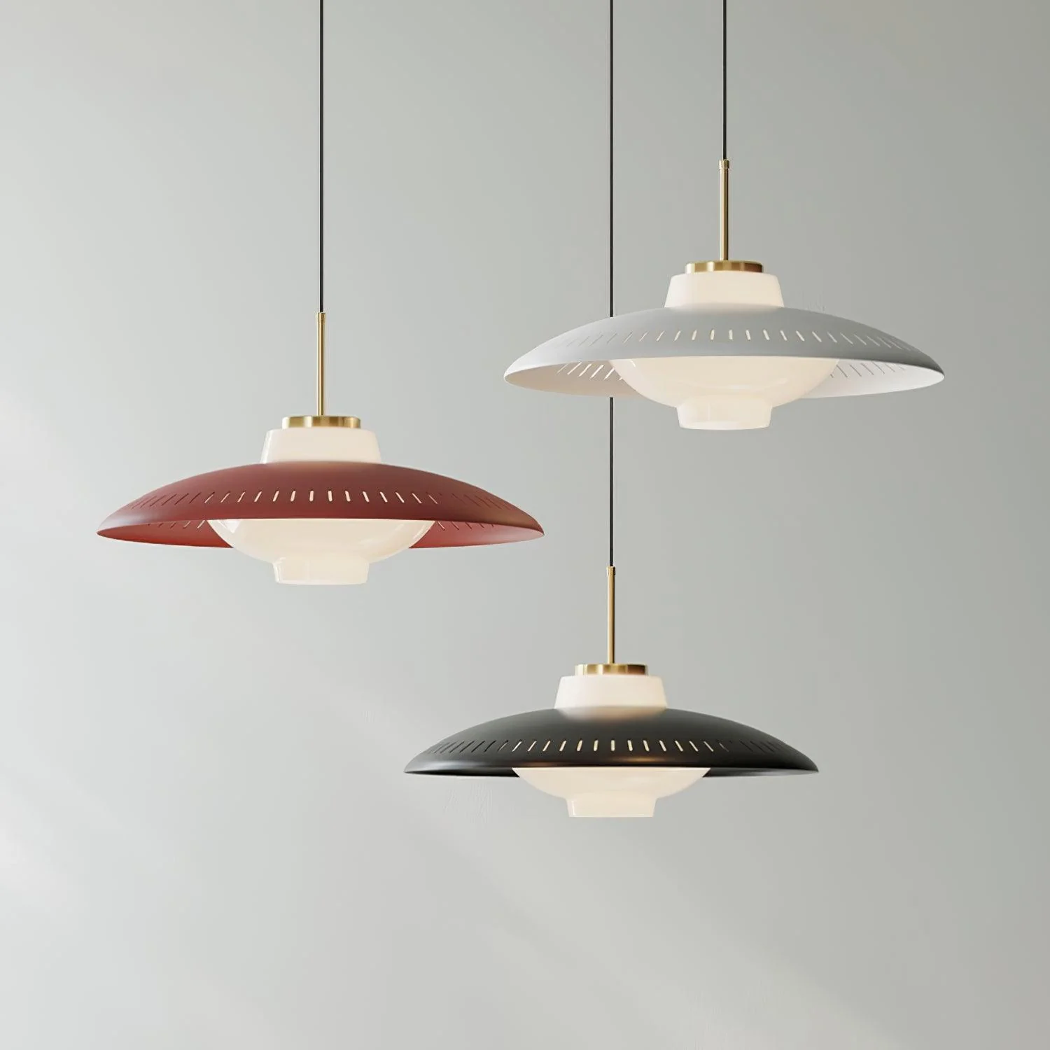 Solara Pendant Lamp Opal Glass Wide Shade Classic - Image 4