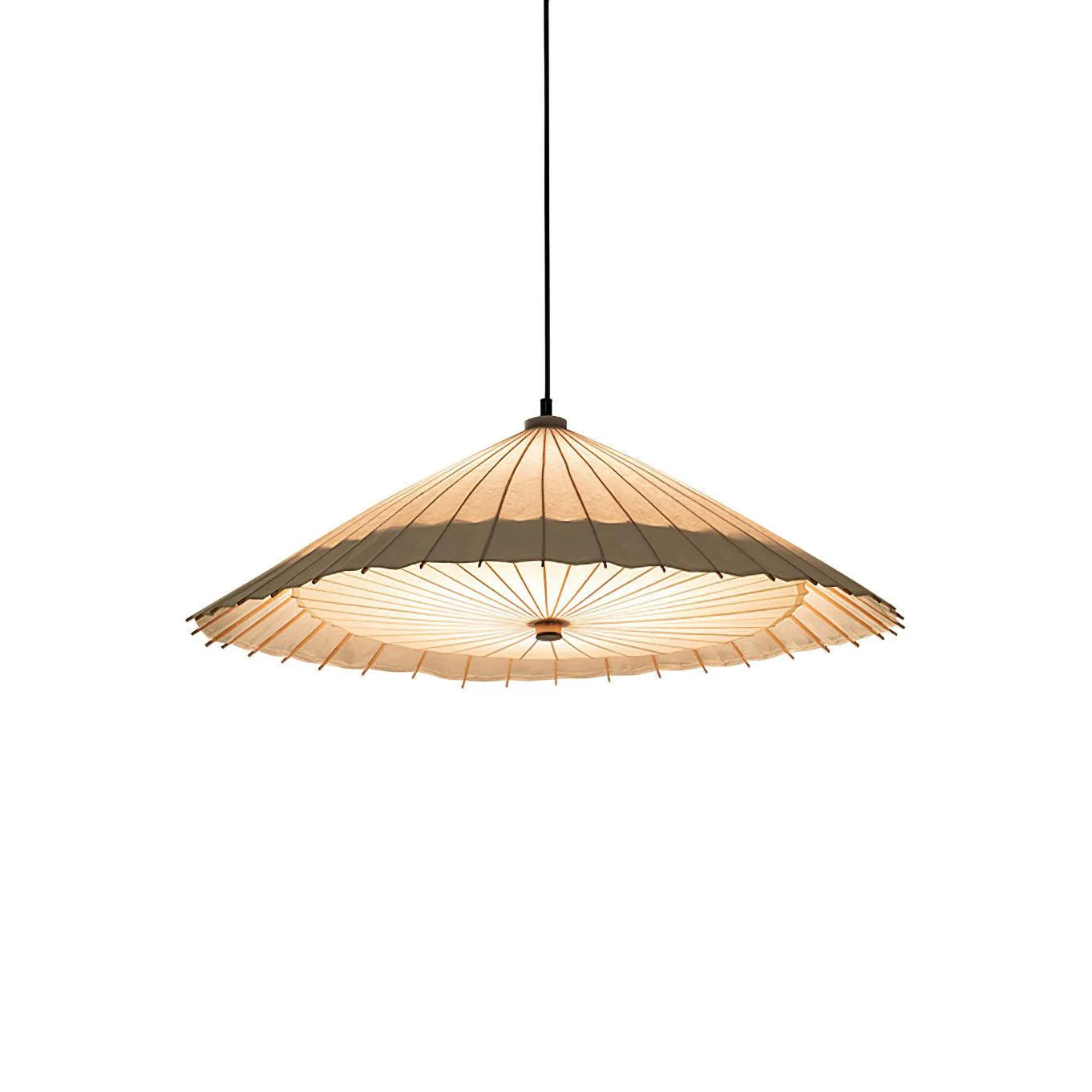 Solara Pendant Lamp Paper Umbrella Pleated Dining Room - Image 2