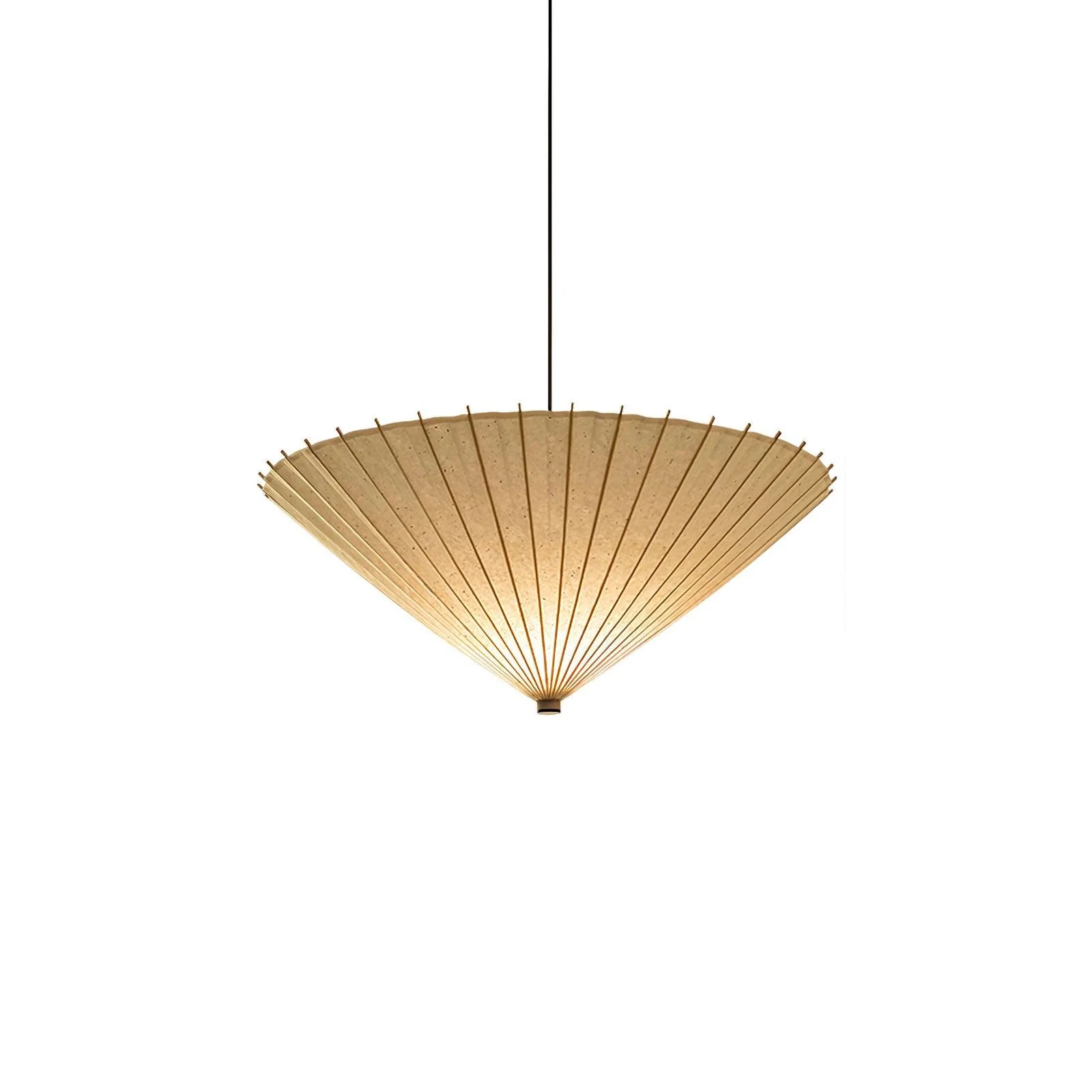 Solara Pendant Lamp Paper Umbrella Pleated Dining Room - Image 5