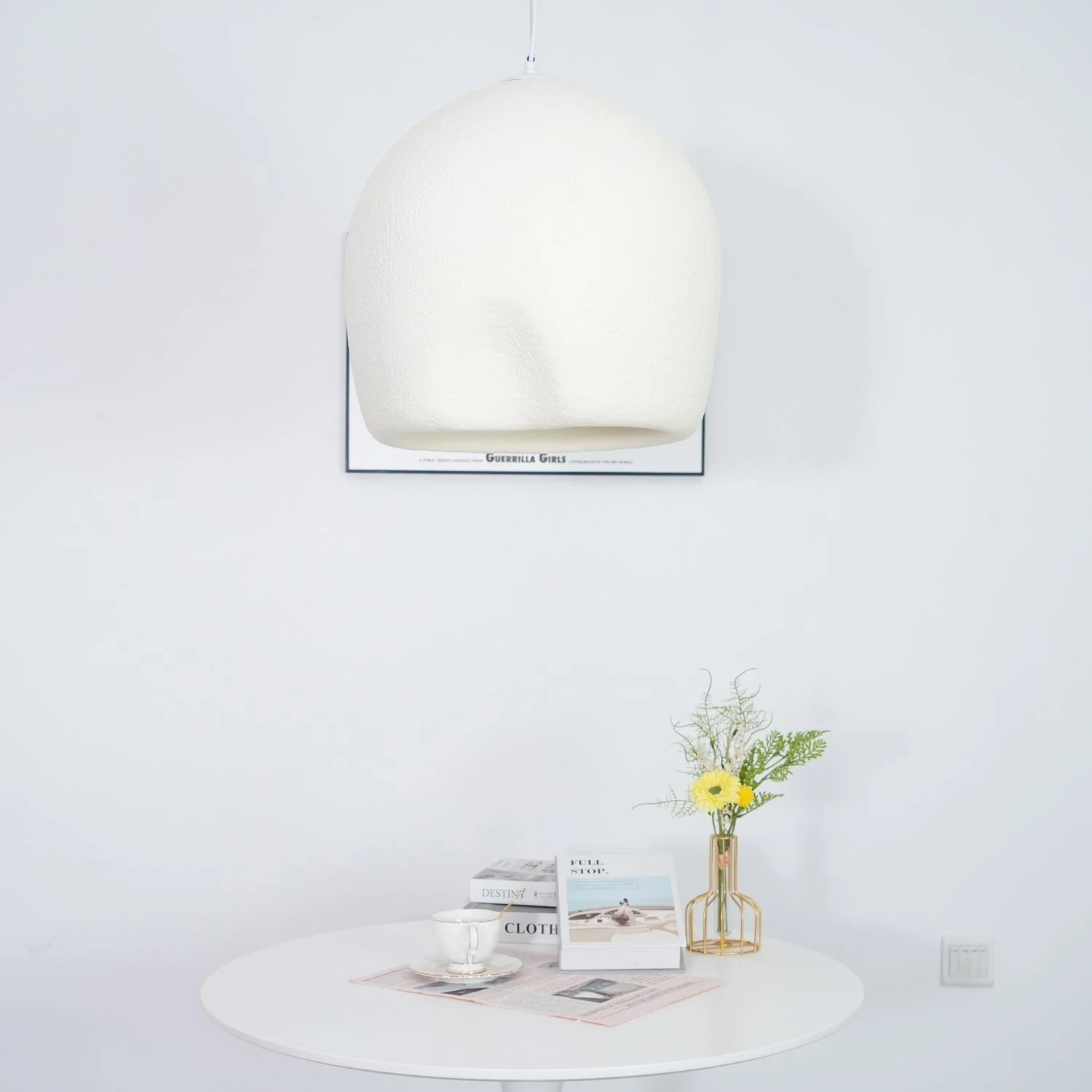 Solara Pendant Lamp Plaster Rounded Dome Wabi Sabi - Image 18