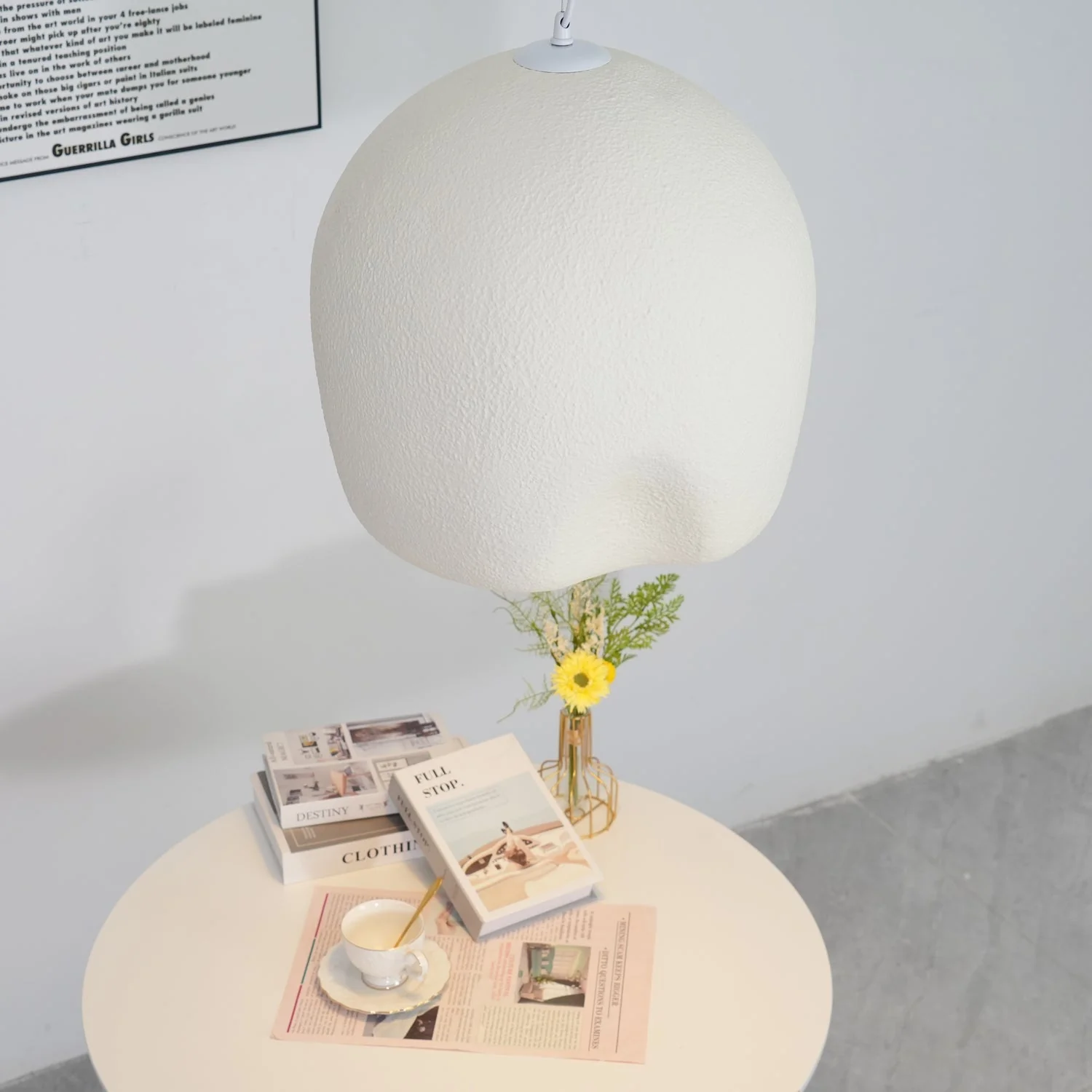 Solara Pendant Lamp Plaster Rounded Dome Wabi Sabi - Image 19