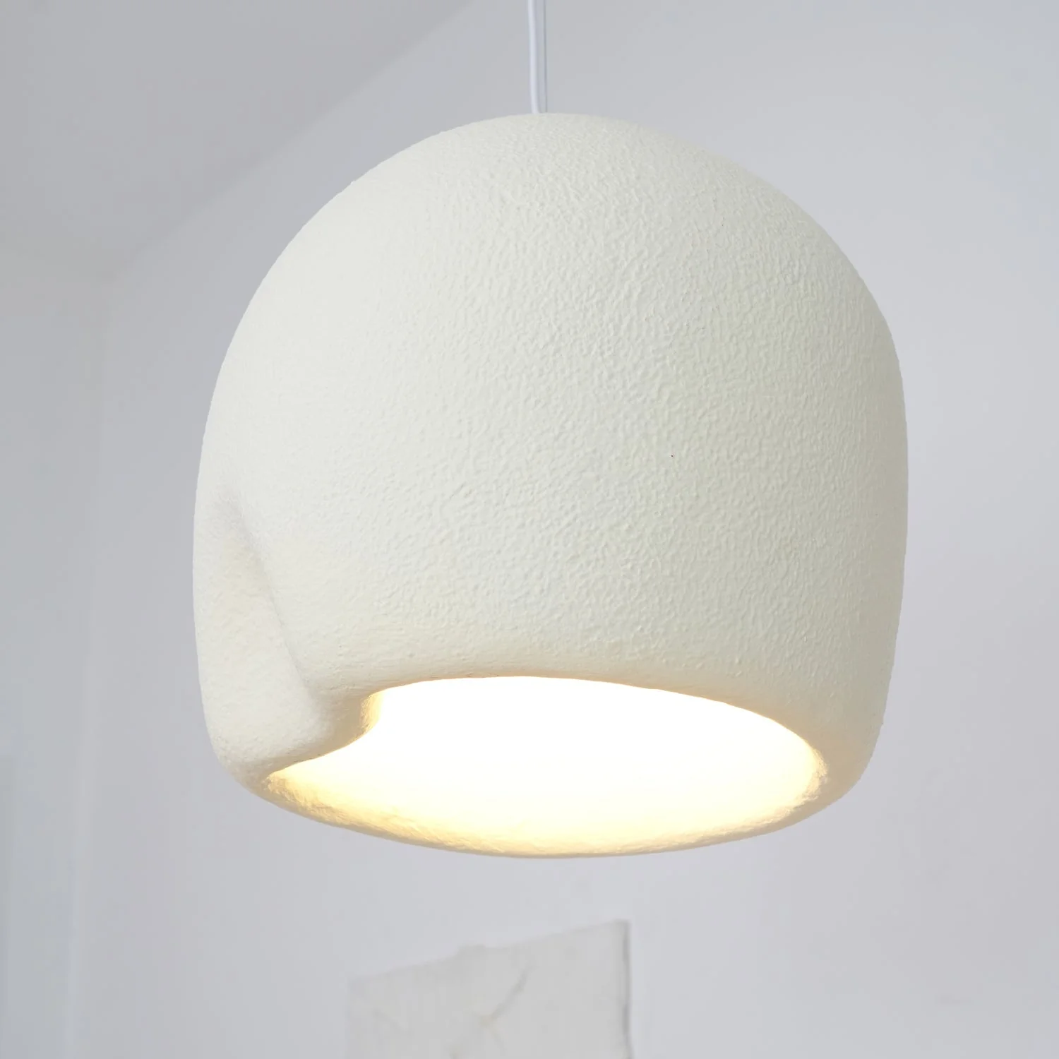 Solara Pendant Lamp Plaster Rounded Dome Wabi Sabi - Image 2