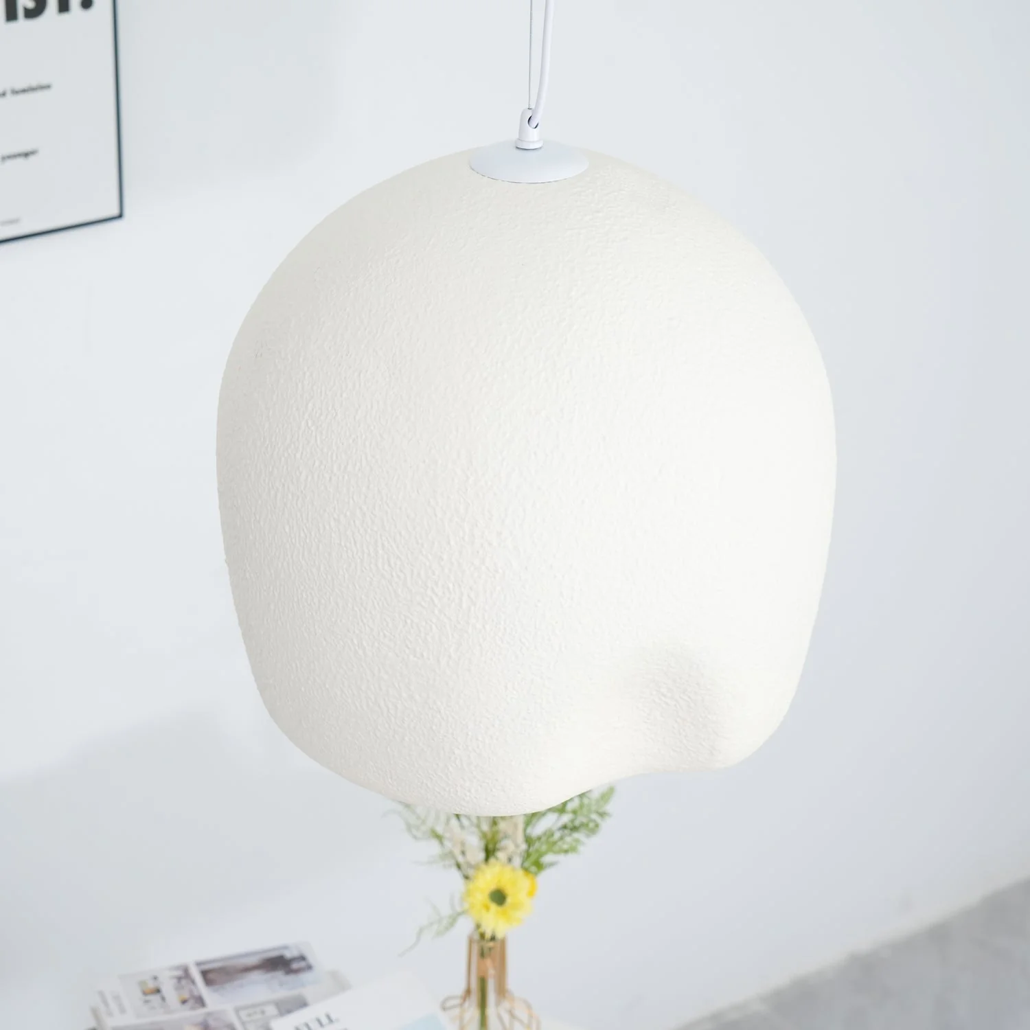 Solara Pendant Lamp Plaster Rounded Dome Wabi Sabi - Image 20