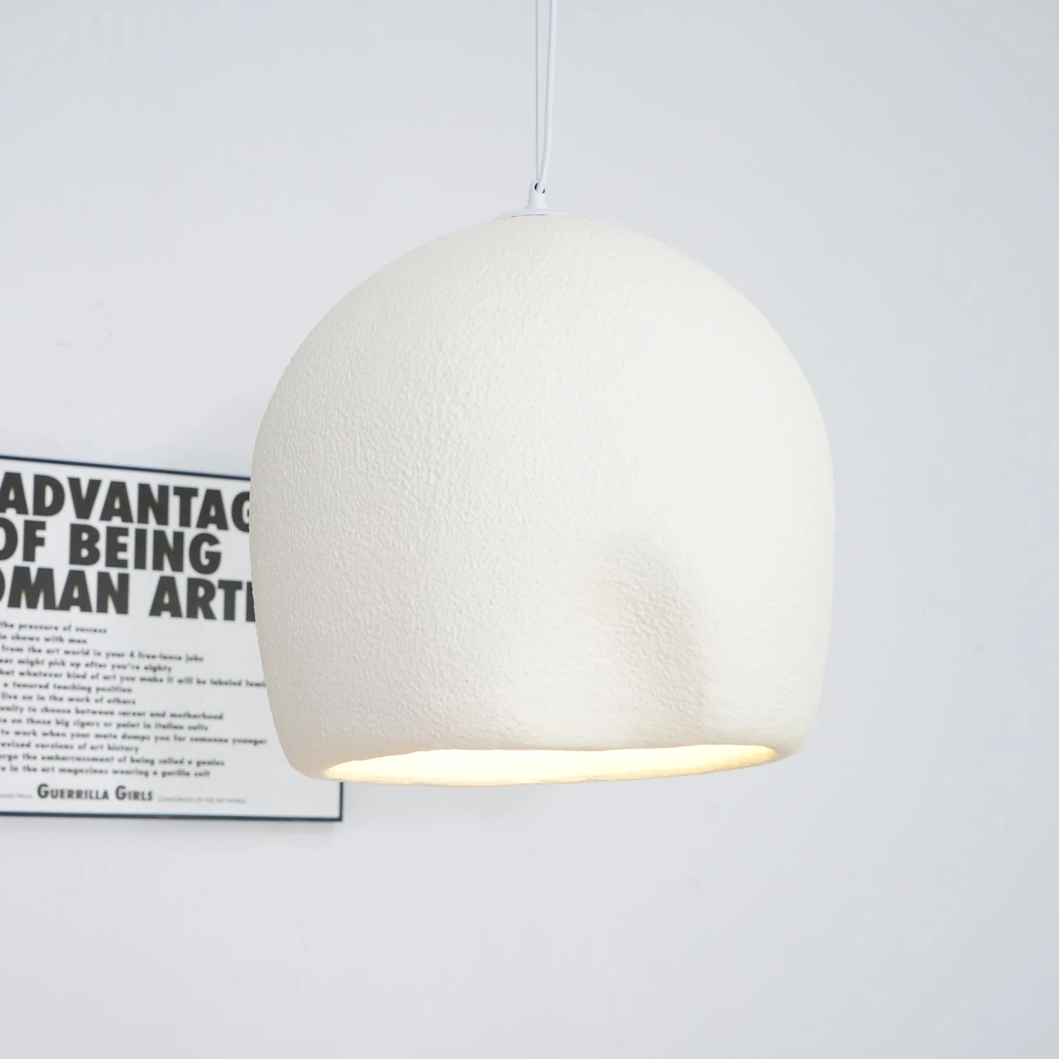 Solara Pendant Lamp Plaster Rounded Dome Wabi Sabi - Image 9