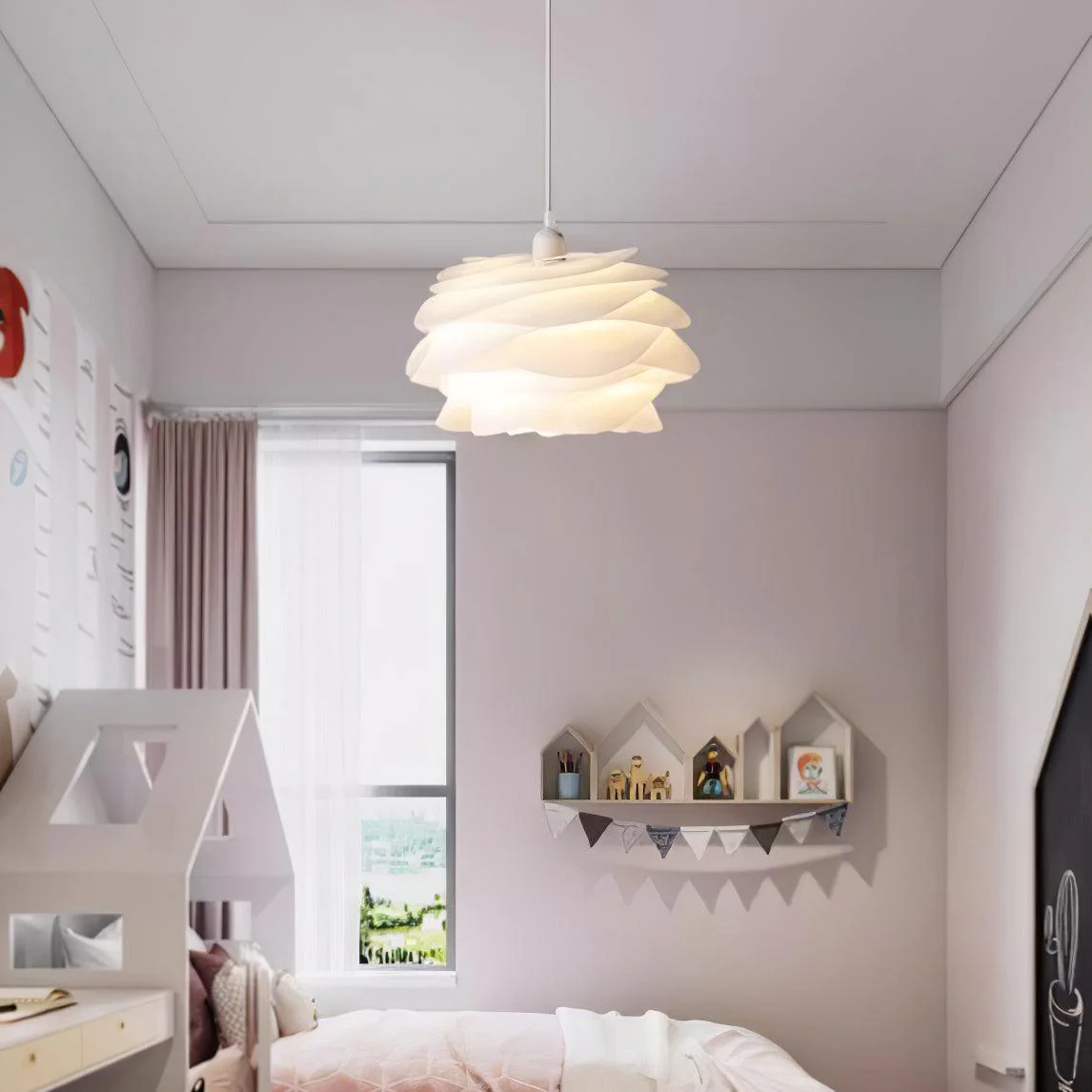 Solara Pendant Lamp PVC Rose Floral Layered Romantic - Image 16