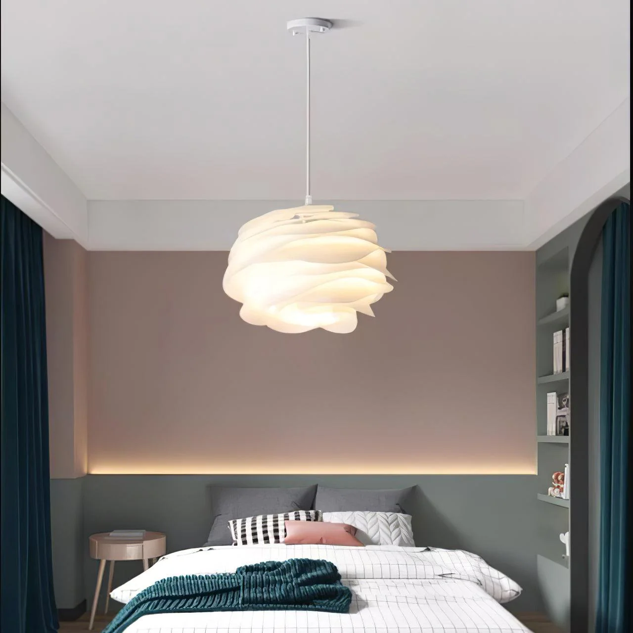 Solara Pendant Lamp PVC Rose Floral Layered Romantic - Image 17