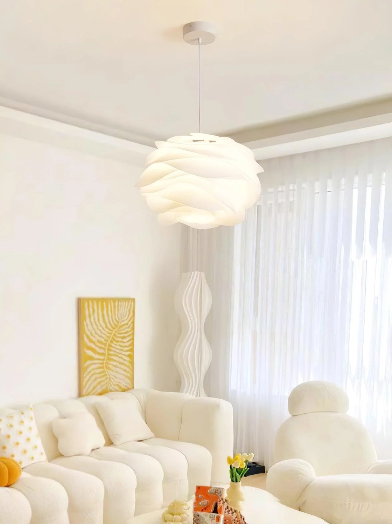 Solara Pendant Lamp PVC Rose Floral Layered Romantic - Image 2