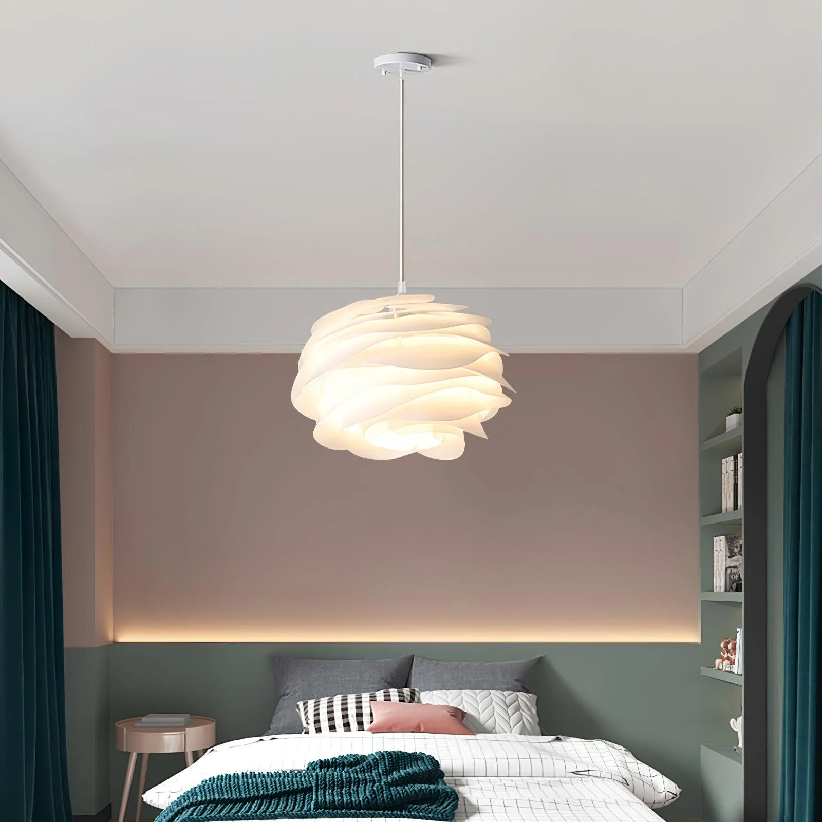 Solara Pendant Lamp PVC Rose Floral Layered Romantic - Image 7