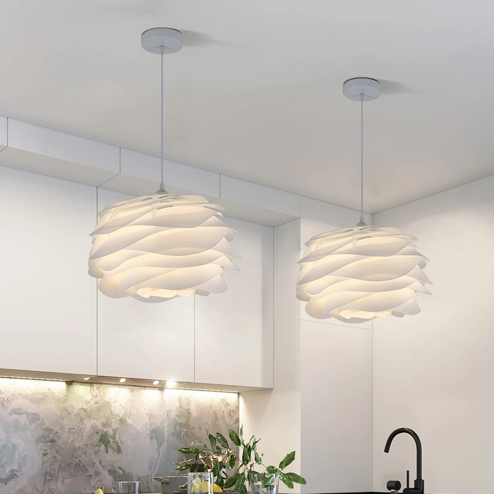 Solara Pendant Lamp PVC Rose Floral Layered Romantic - Image 8