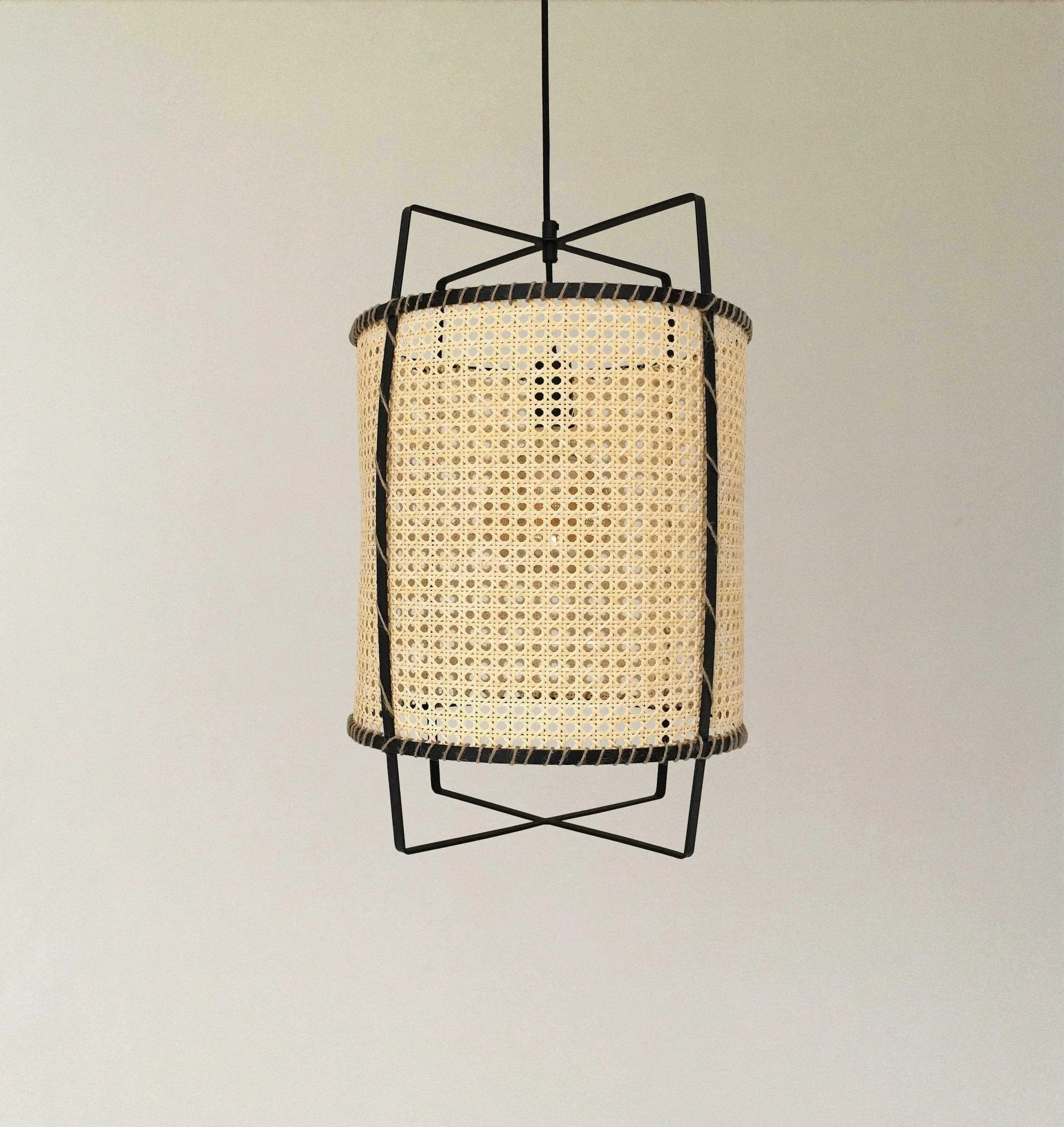 Solara Pendant Lamp Rattan Cane Frame Industrial - Image 14