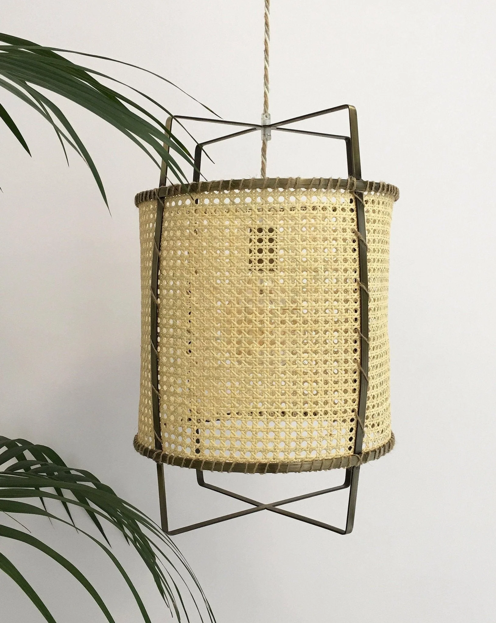 Solara Pendant Lamp Rattan Cane Frame Industrial - Image 17