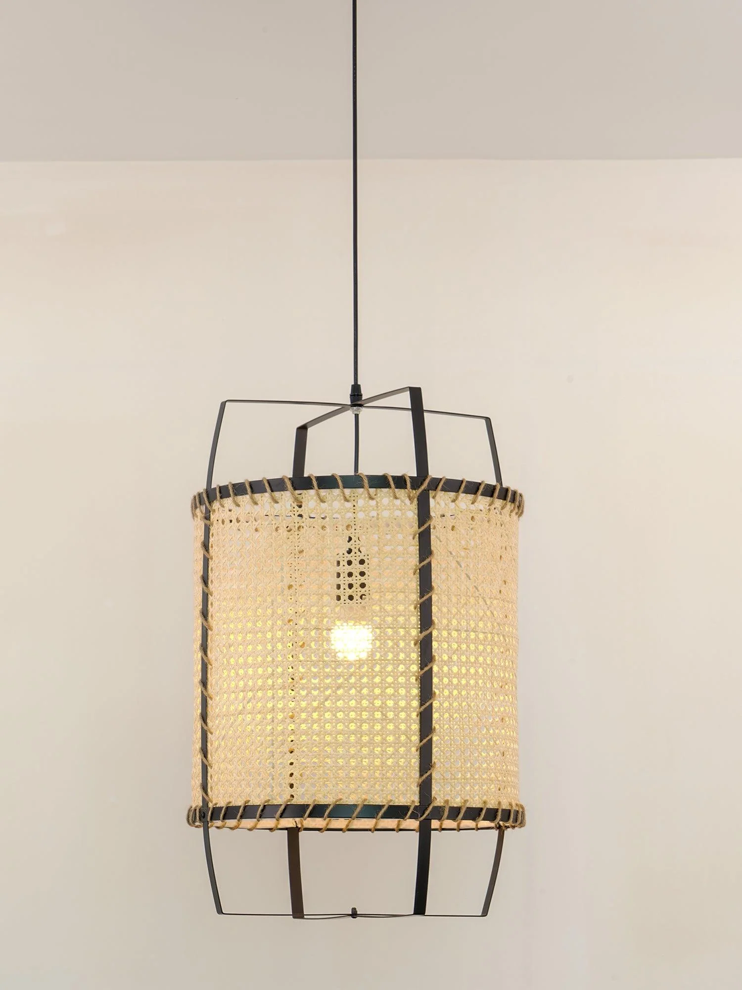 Solara Pendant Lamp Rattan Cane Frame Industrial - Image 20