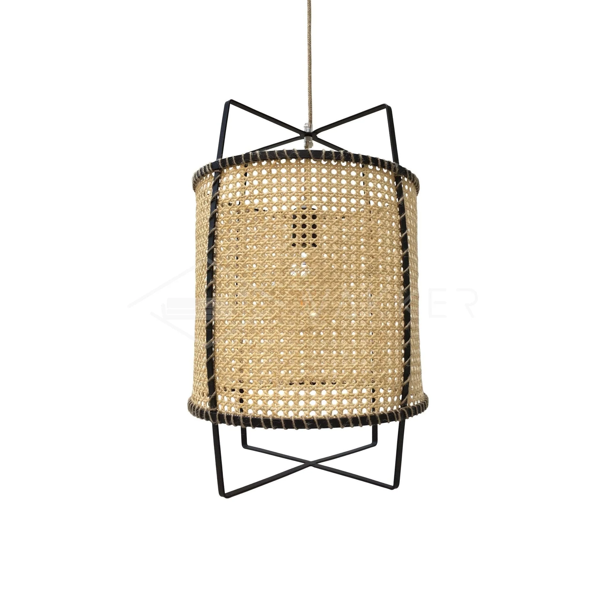 Solara Pendant Lamp Rattan Cane Frame Industrial - Image 23
