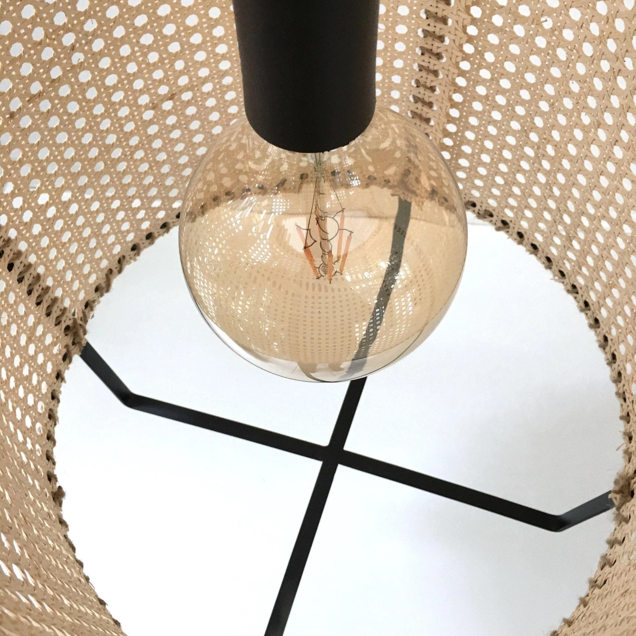 Solara Pendant Lamp Rattan Cane Frame Industrial - Image 24