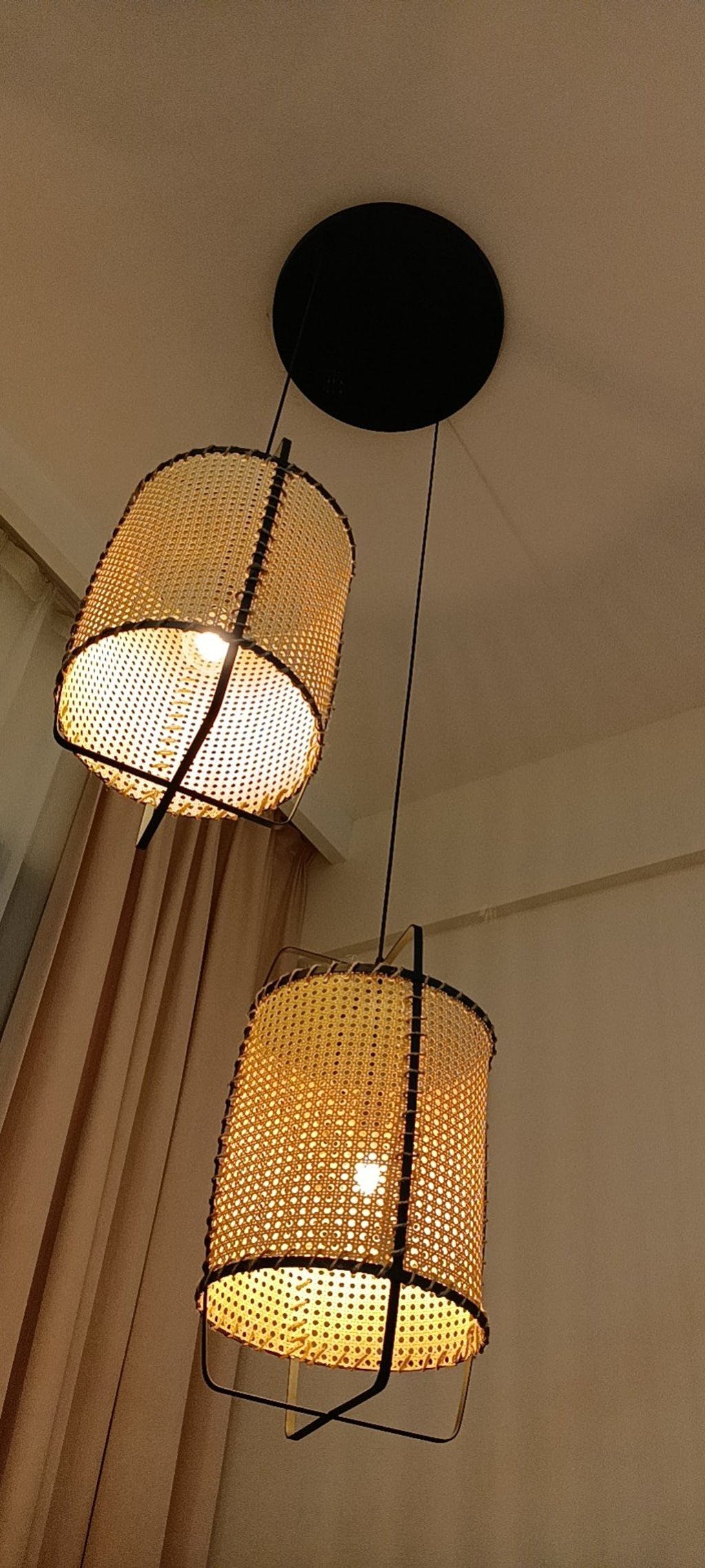 Solara Pendant Lamp Rattan Cane Frame Industrial - Image 7