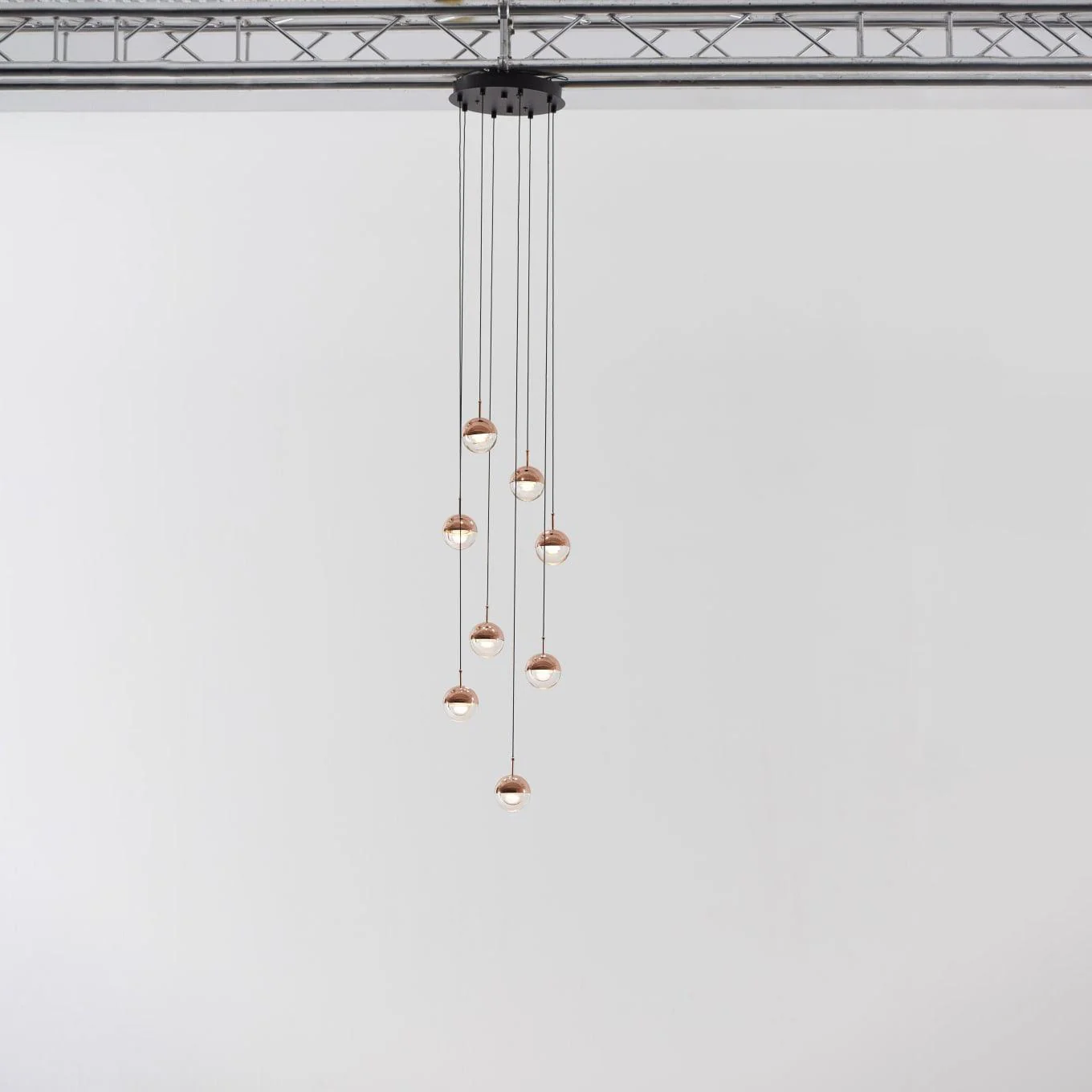 Solara Pendant Lamp Steel Glass Multi Drop Minimalist Staircase - Image 100