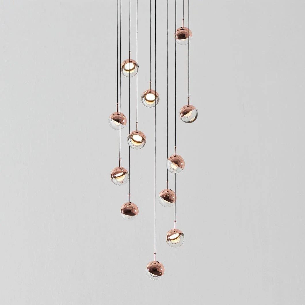 Solara Pendant Lamp Steel Glass Multi Drop Minimalist Staircase - Image 103