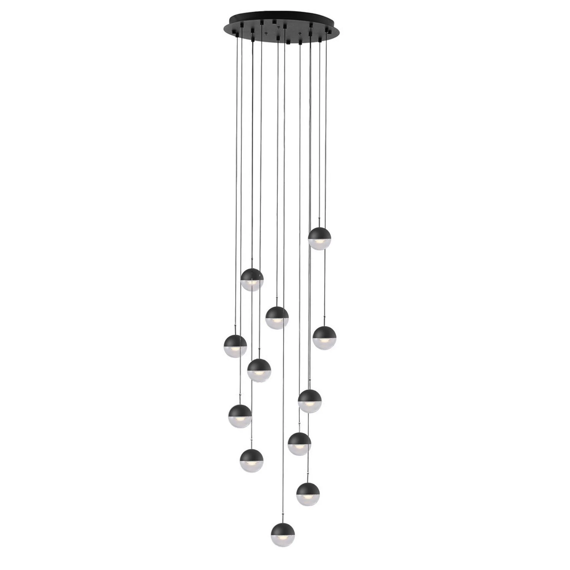 Solara Pendant Lamp Steel Glass Multi Drop Minimalist Staircase - Image 105