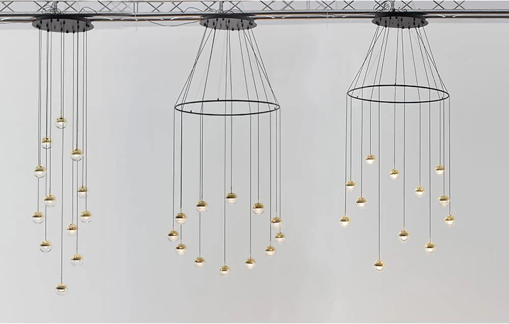 Solara Pendant Lamp Steel Glass Multi Drop Minimalist Staircase - Image 109