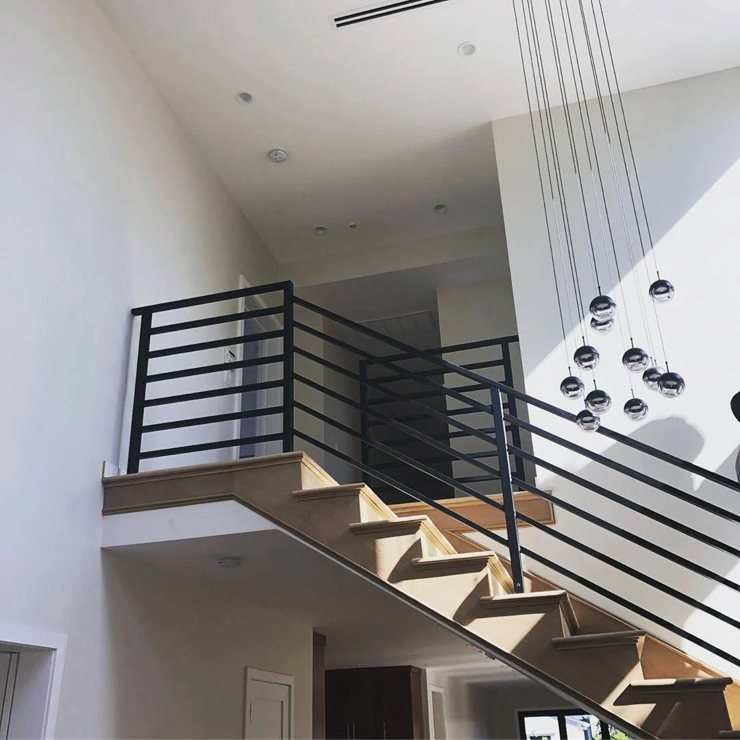 Solara Pendant Lamp Steel Glass Multi Drop Minimalist Staircase - Image 142