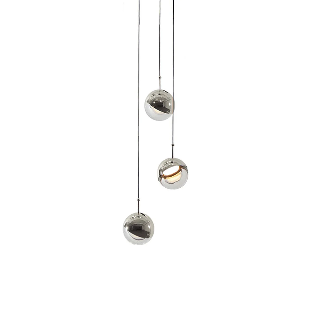 Solara Pendant Lamp Steel Glass Multi Drop Minimalist Staircase - Image 2