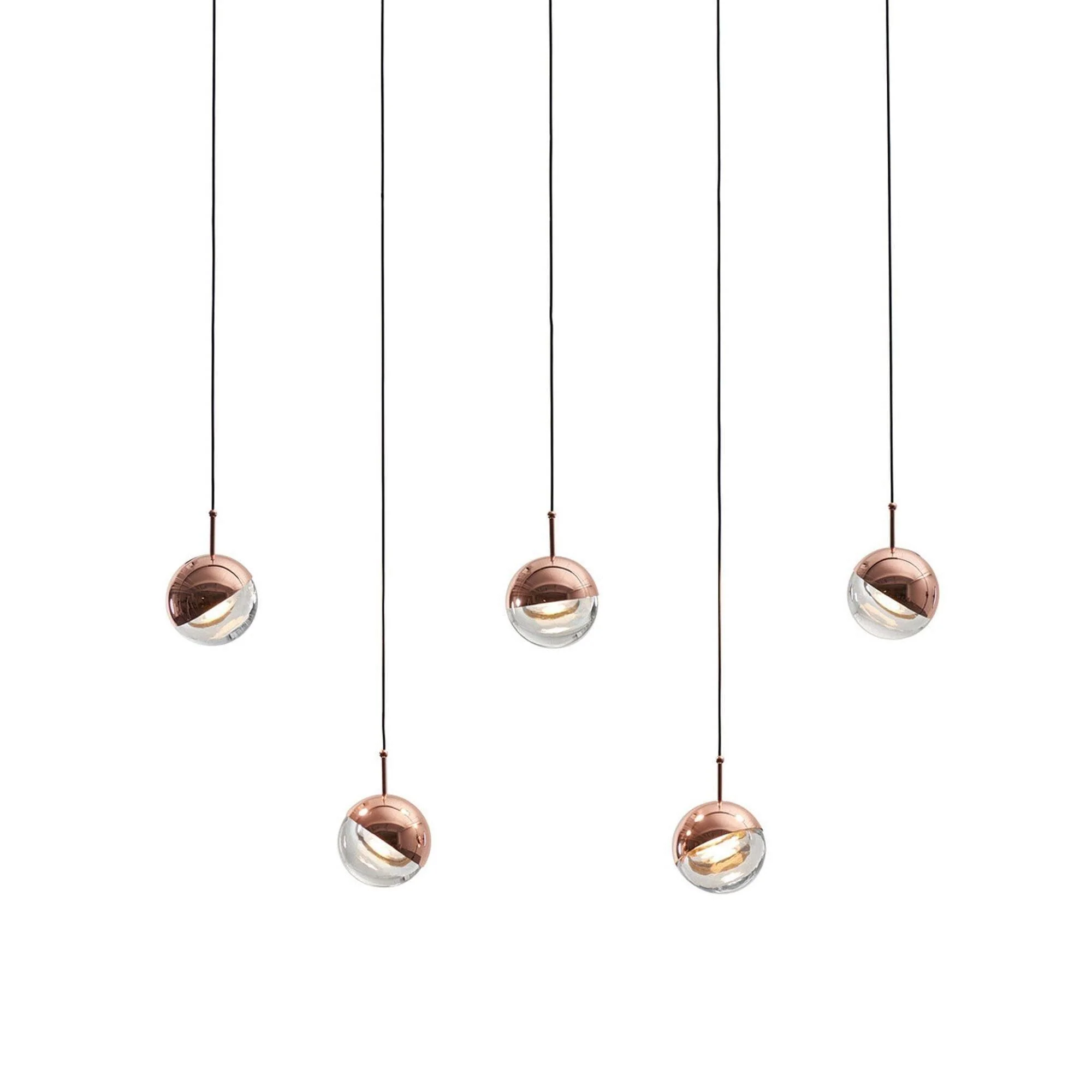 Solara Pendant Lamp Steel Glass Multi Drop Minimalist Staircase - Image 25