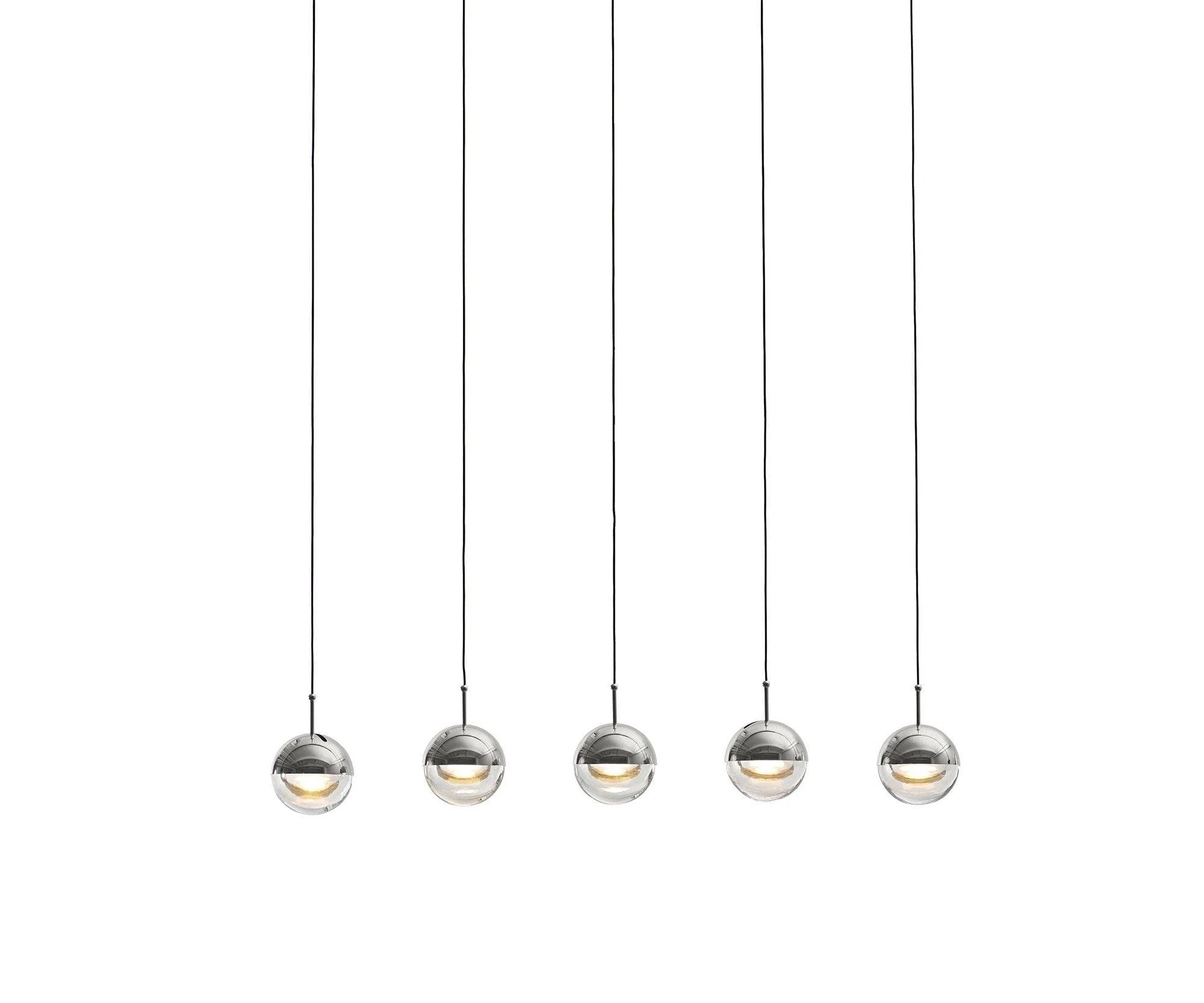 Solara Pendant Lamp Steel Glass Multi Drop Minimalist Staircase - Image 27