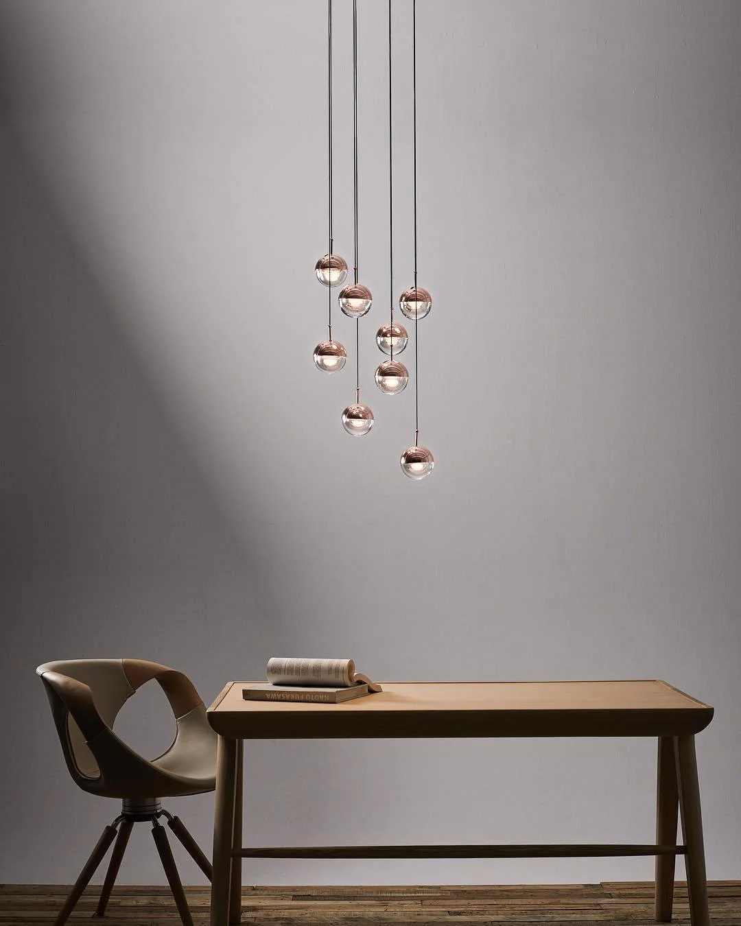 Solara Pendant Lamp Steel Glass Multi Drop Minimalist Staircase - Image 34