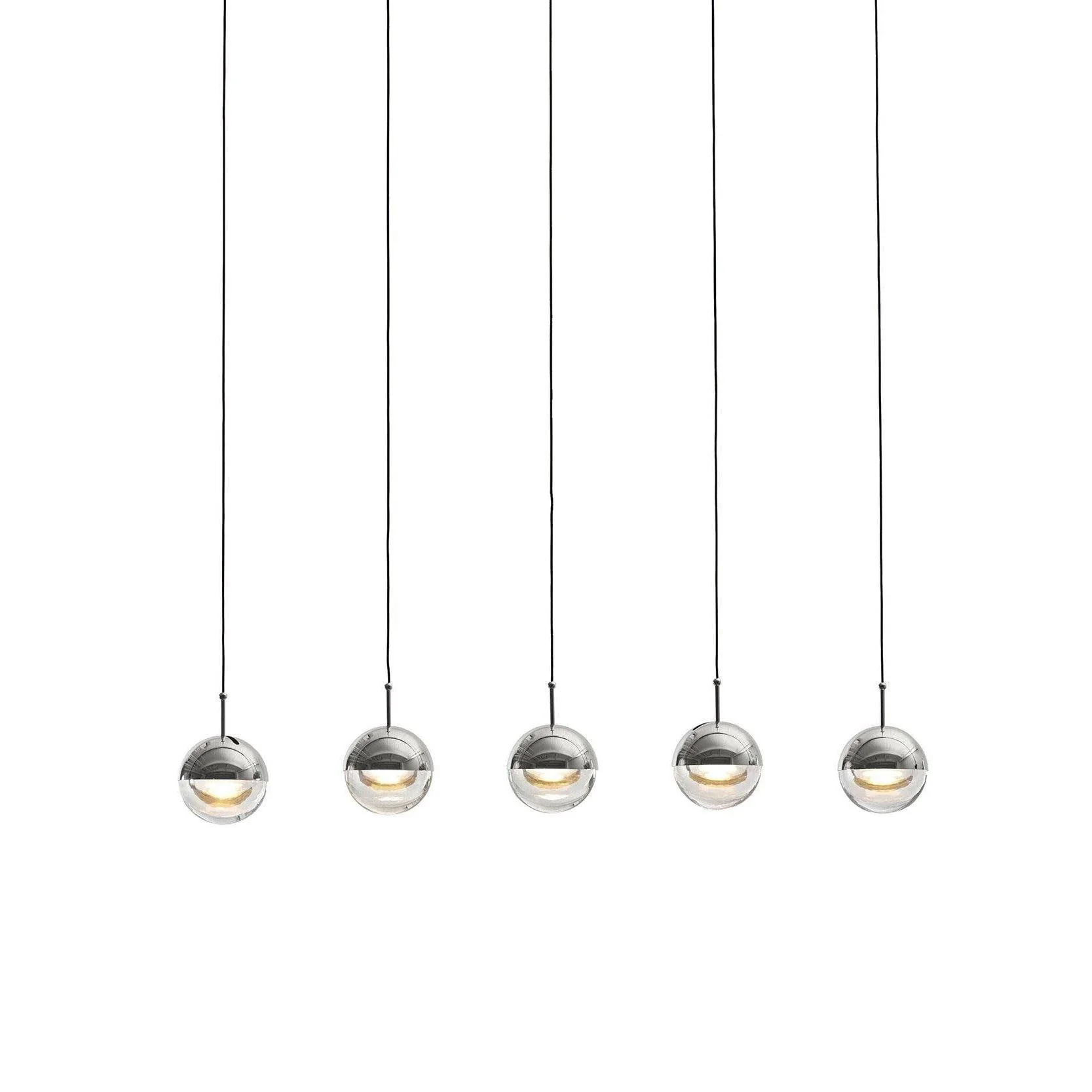 Solara Pendant Lamp Steel Glass Multi Drop Minimalist Staircase - Image 43