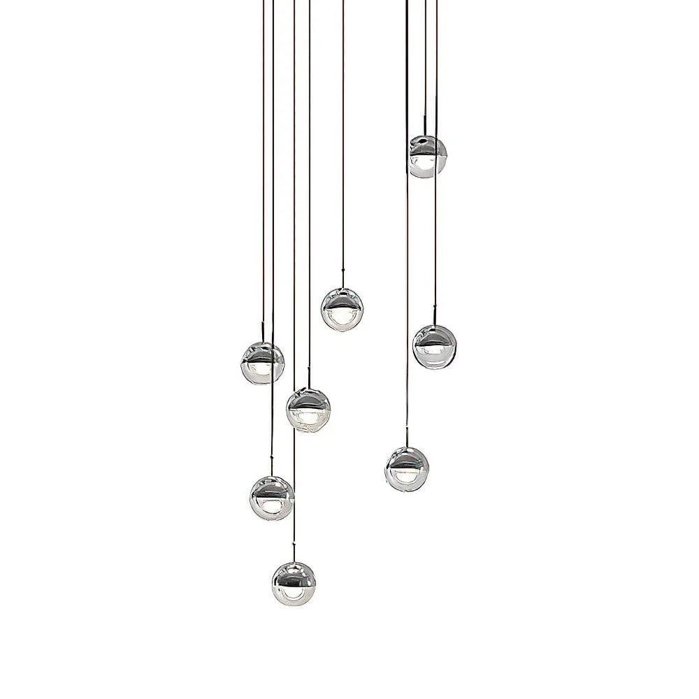 Solara Pendant Lamp Steel Glass Multi Drop Minimalist Staircase - Image 45