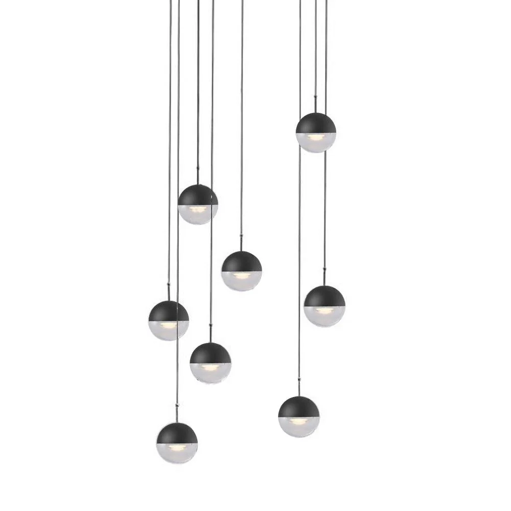 Solara Pendant Lamp Steel Glass Multi Drop Minimalist Staircase - Image 48