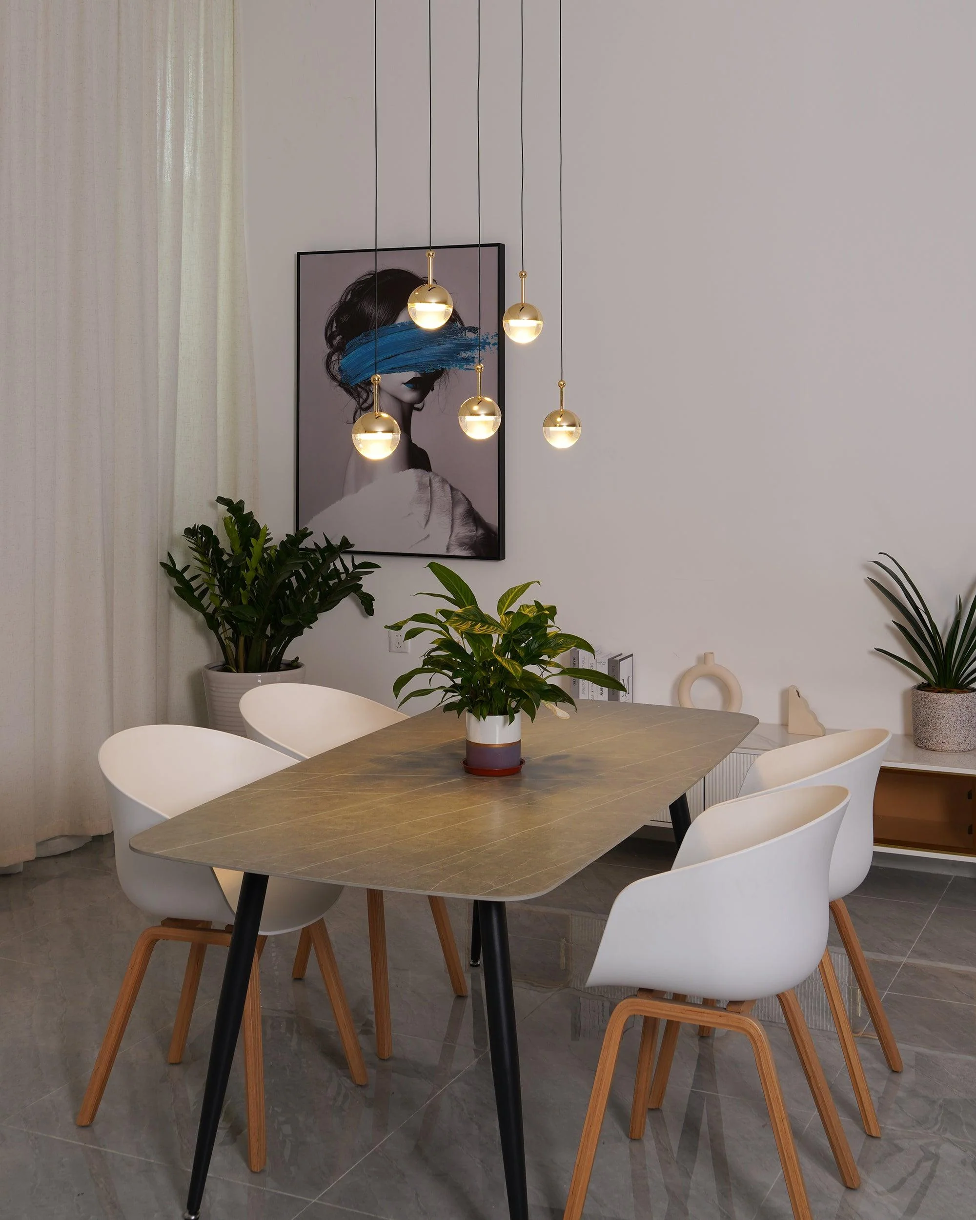 Solara Pendant Lamp Steel Glass Multi Drop Minimalist Staircase - Image 54