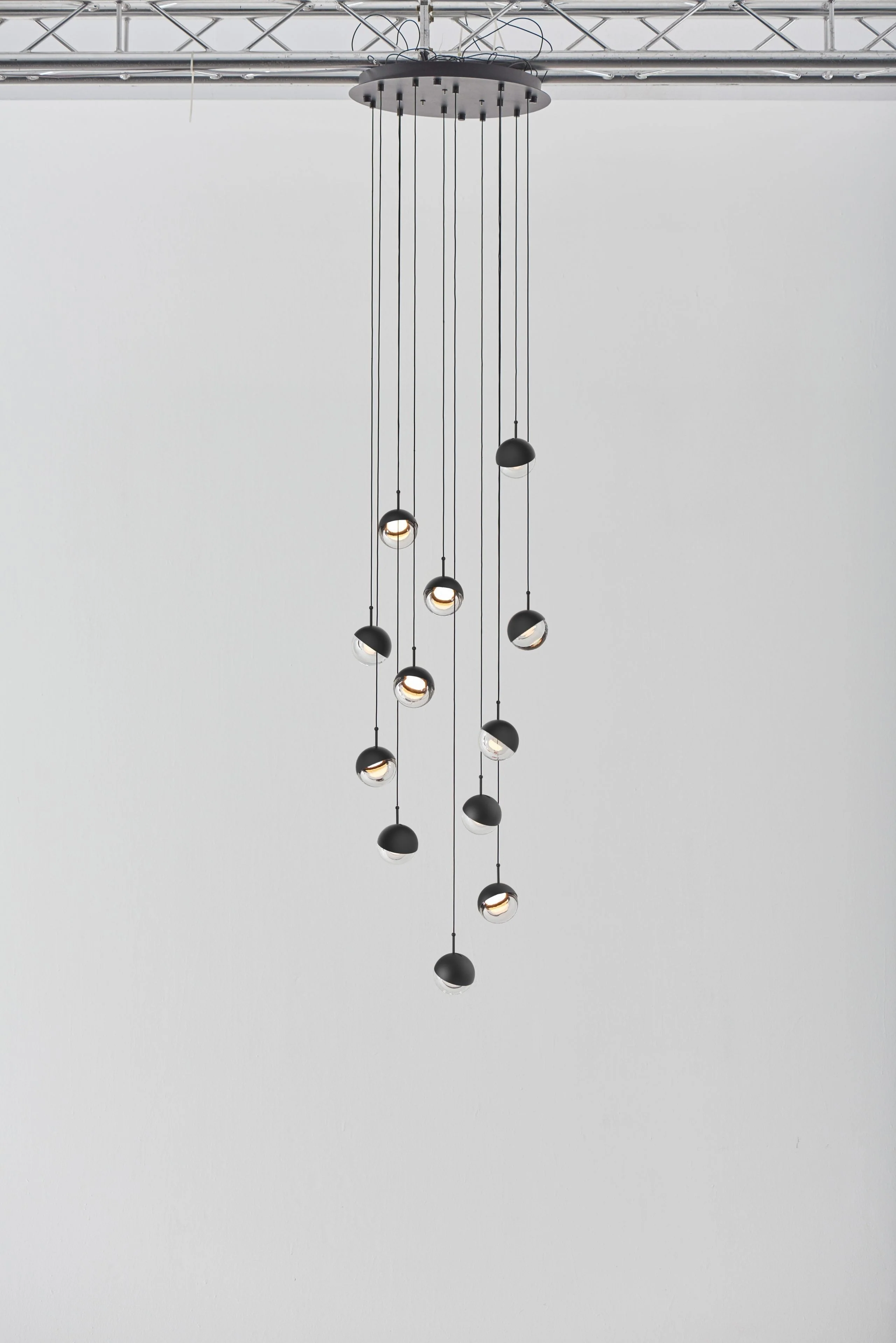 Solara Pendant Lamp Steel Glass Multi Drop Minimalist Staircase - Image 59