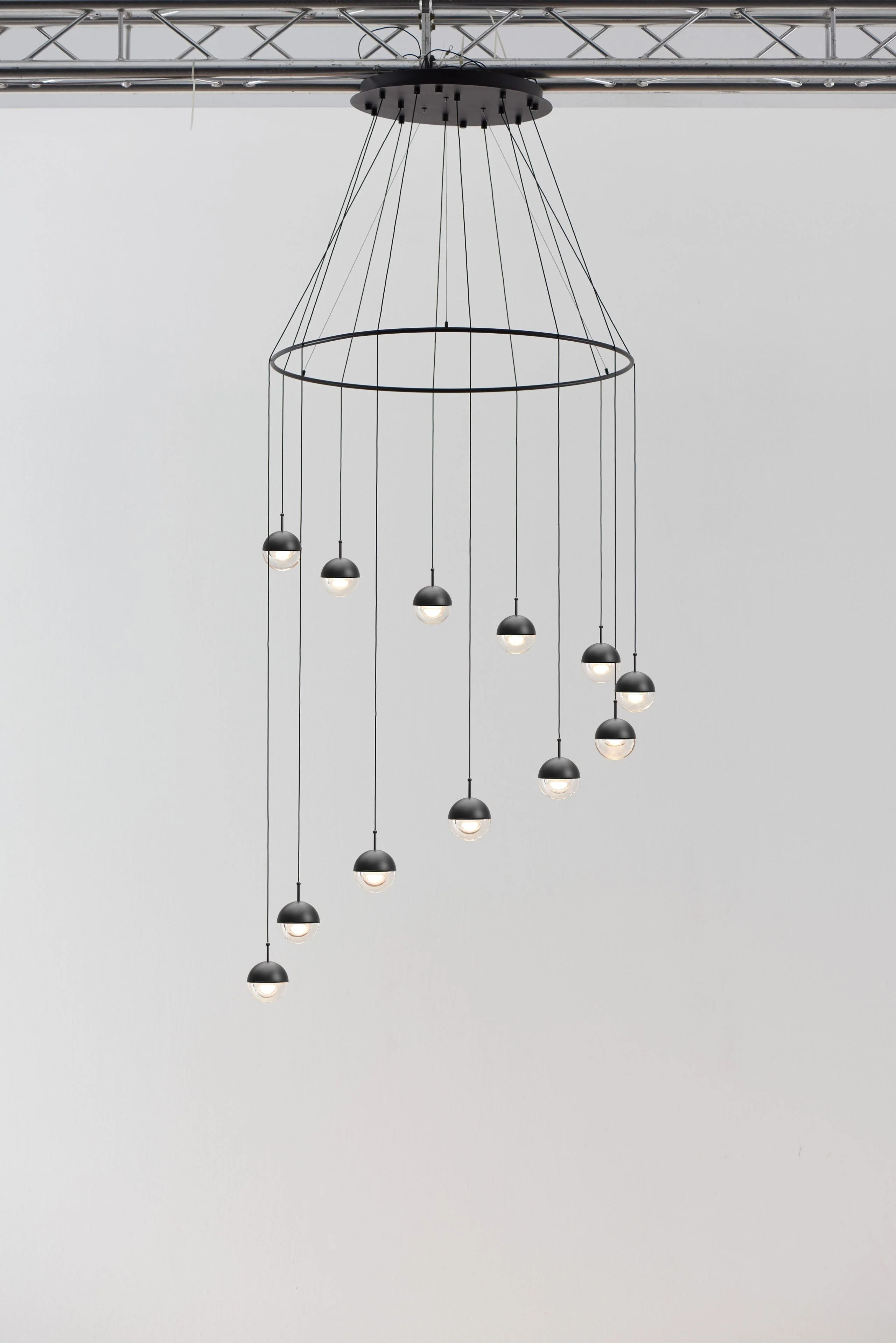 Solara Pendant Lamp Steel Glass Multi Drop Minimalist Staircase - Image 60
