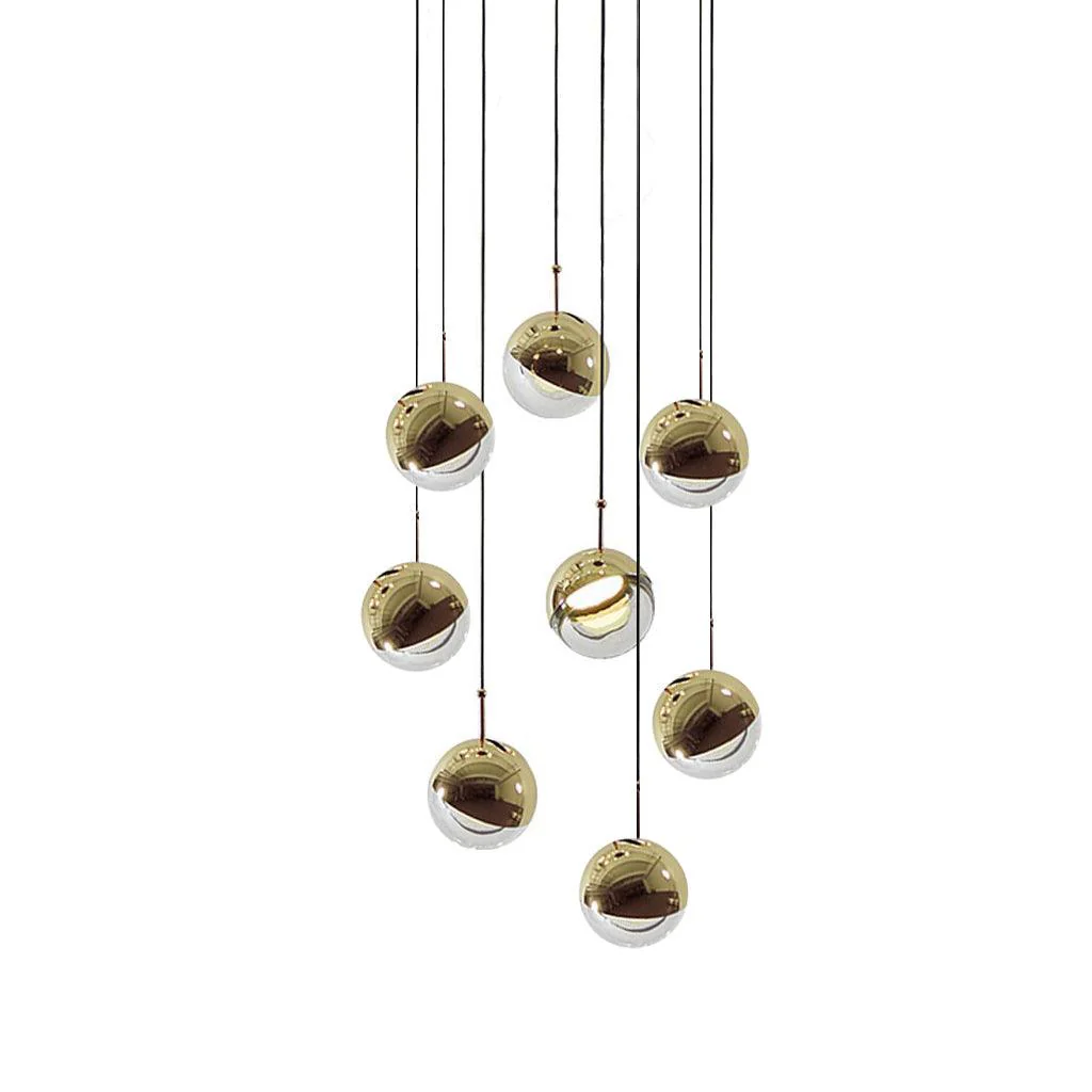 Solara Pendant Lamp Steel Glass Multi Drop Minimalist Staircase - Image 99