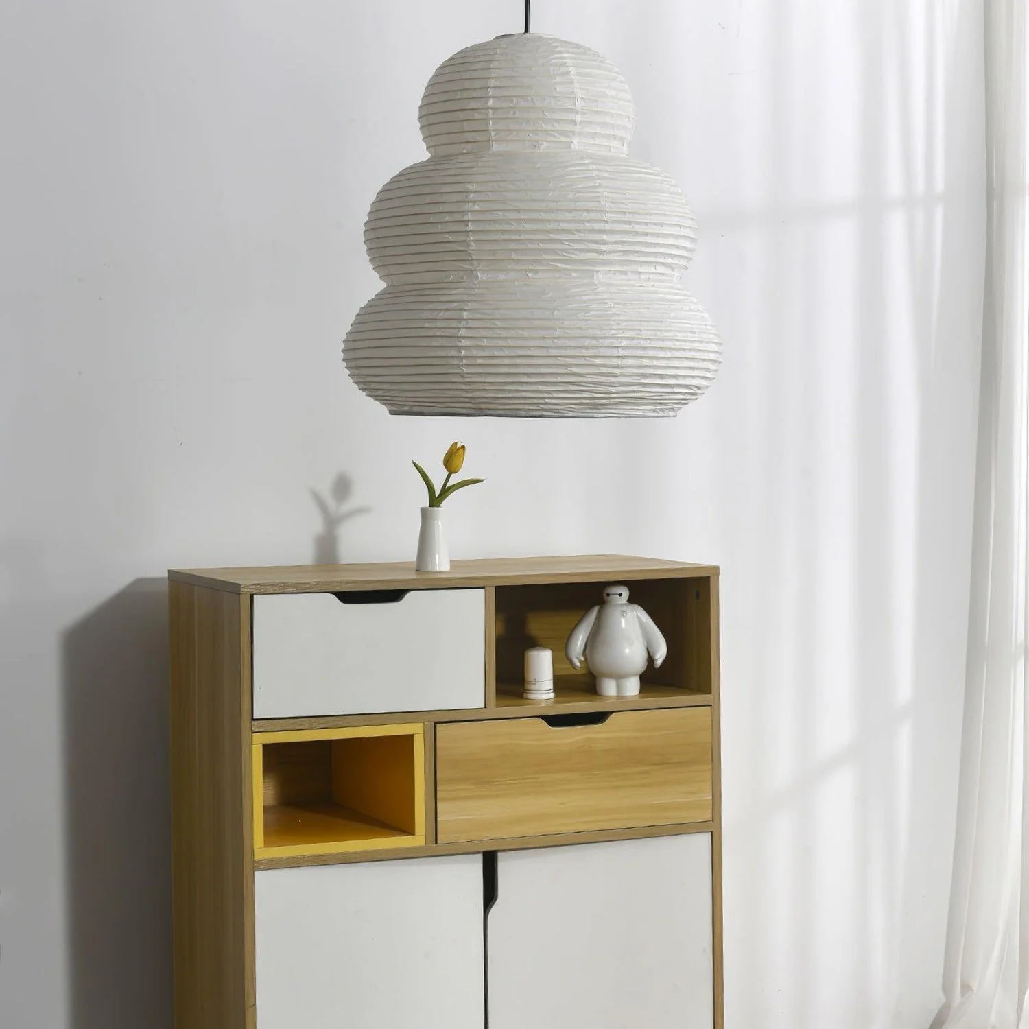 Solara Pendant Lamp Washi Paper Tiered Lantern Japanese Living Room - Image 11
