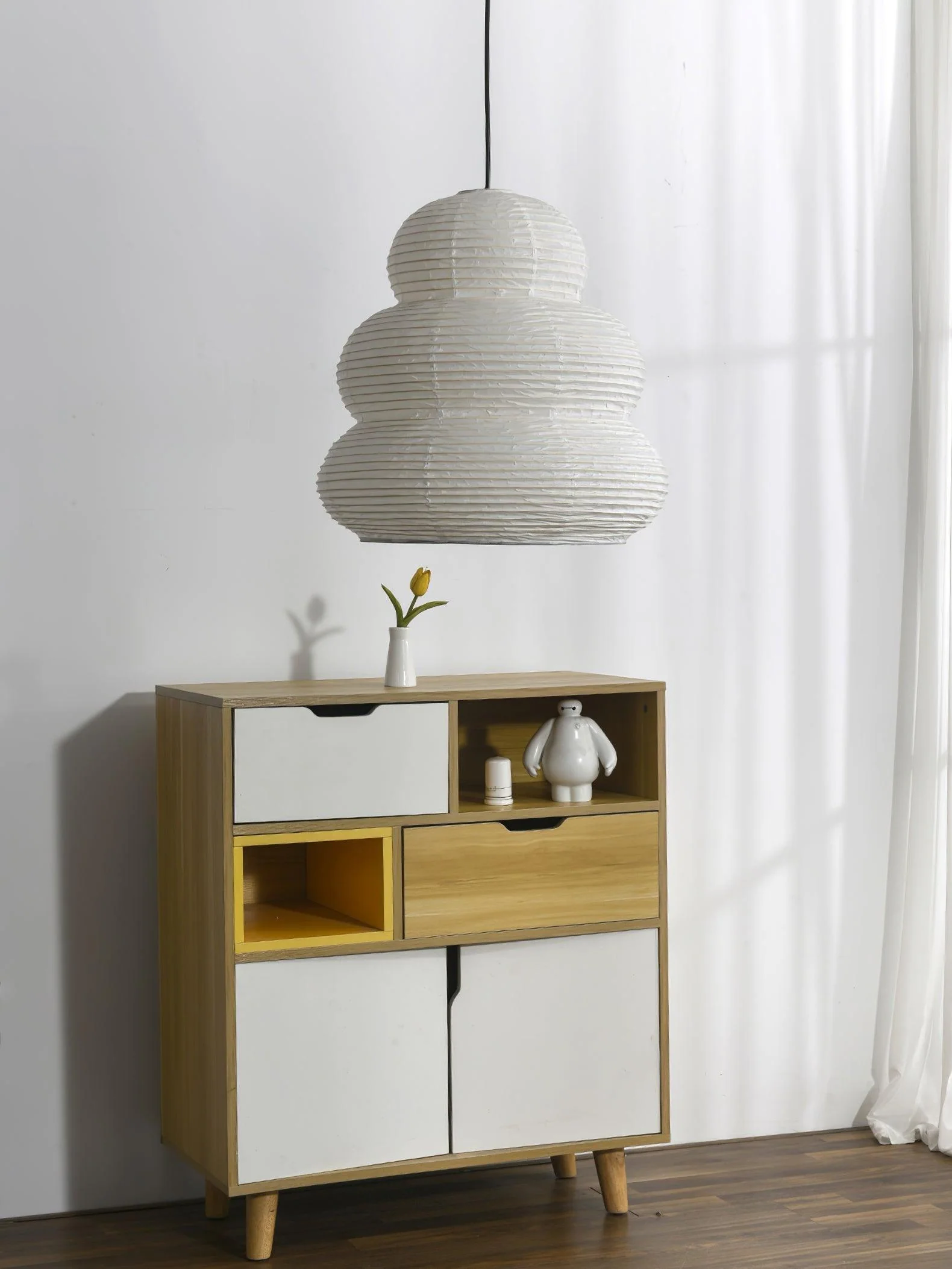 Solara Pendant Lamp Washi Paper Tiered Lantern Japanese Living Room - Image 12