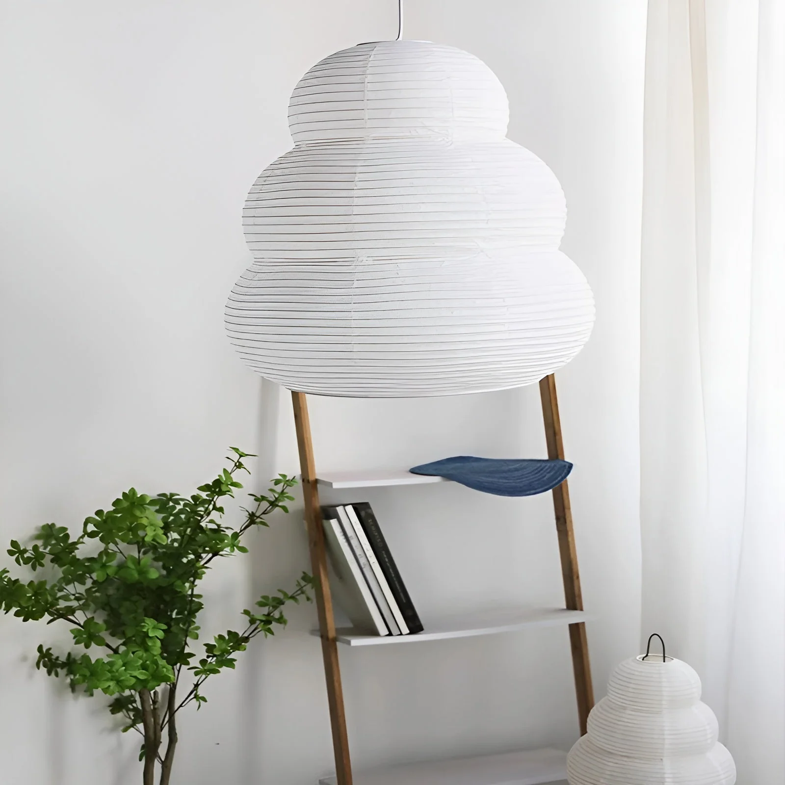 Solara Pendant Lamp Washi Paper Tiered Lantern Japanese Living Room - Image 15