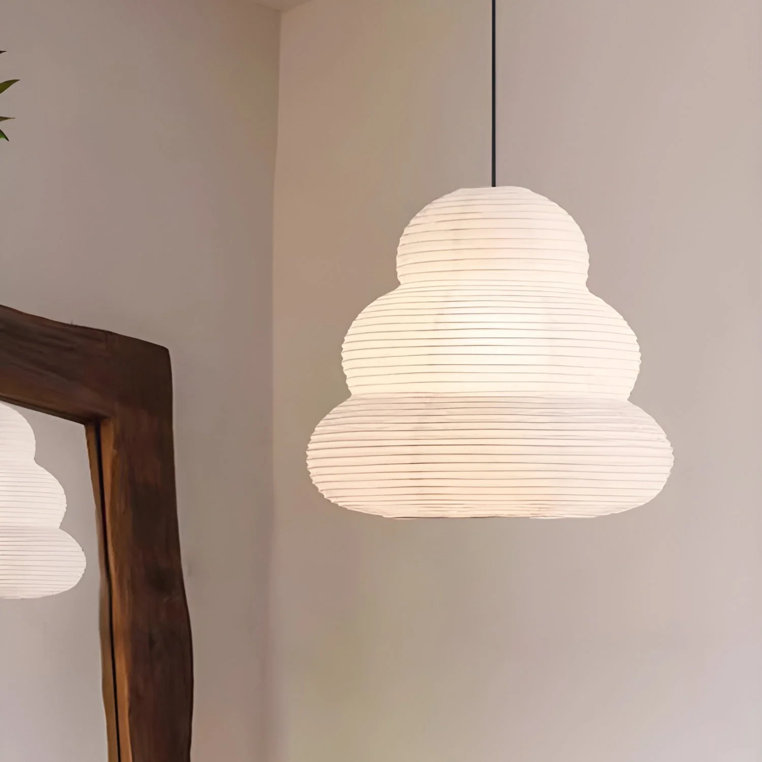 Solara Pendant Lamp Washi Paper Tiered Lantern Japanese Living Room - Image 16