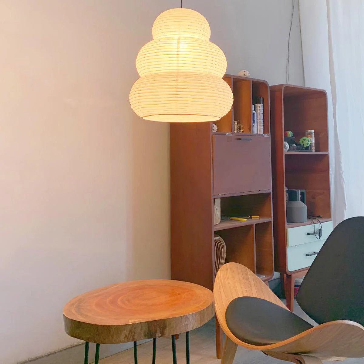 Solara Pendant Lamp Washi Paper Tiered Lantern Japanese Living Room - Image 2