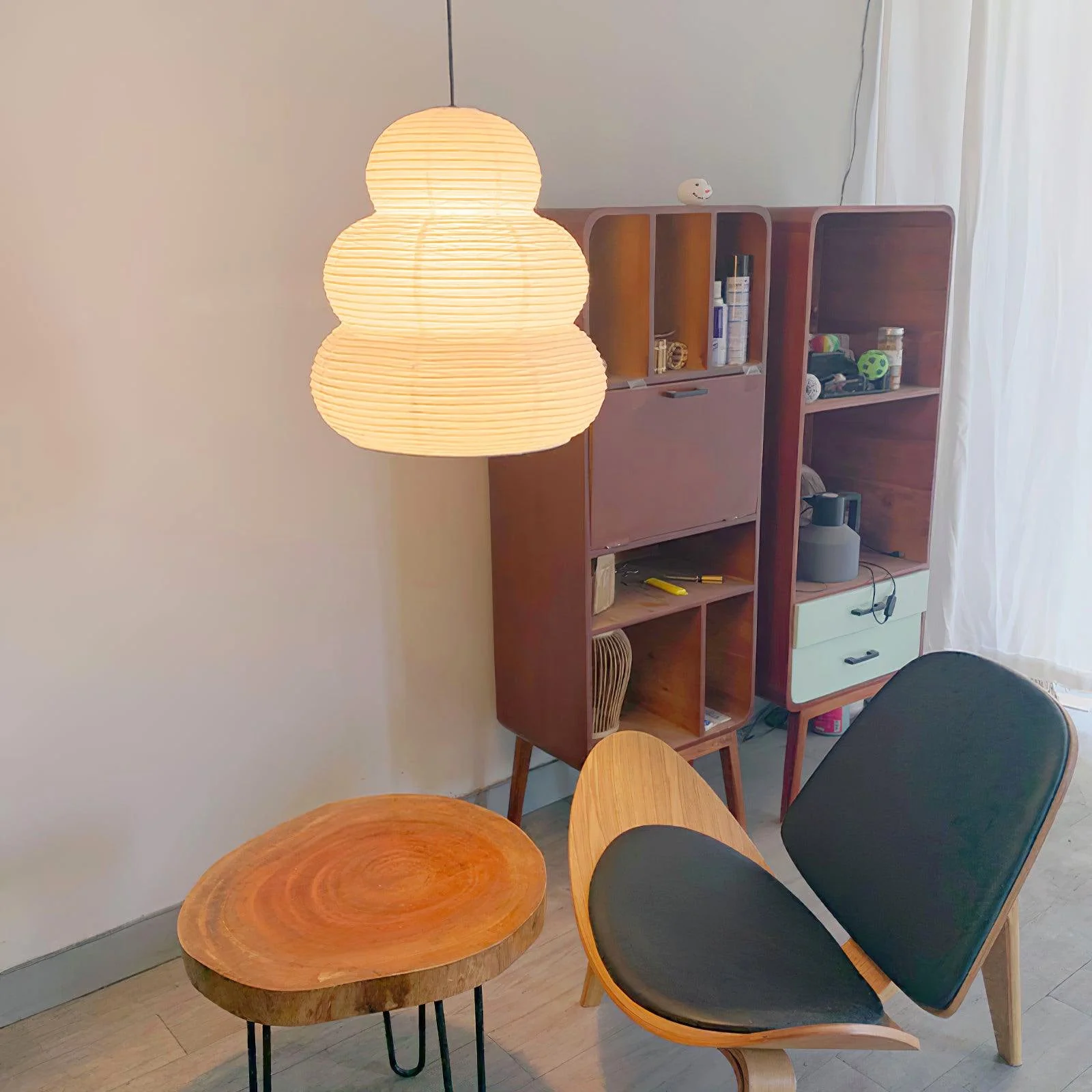 Solara Pendant Lamp Washi Paper Tiered Lantern Japanese Living Room - Image 24