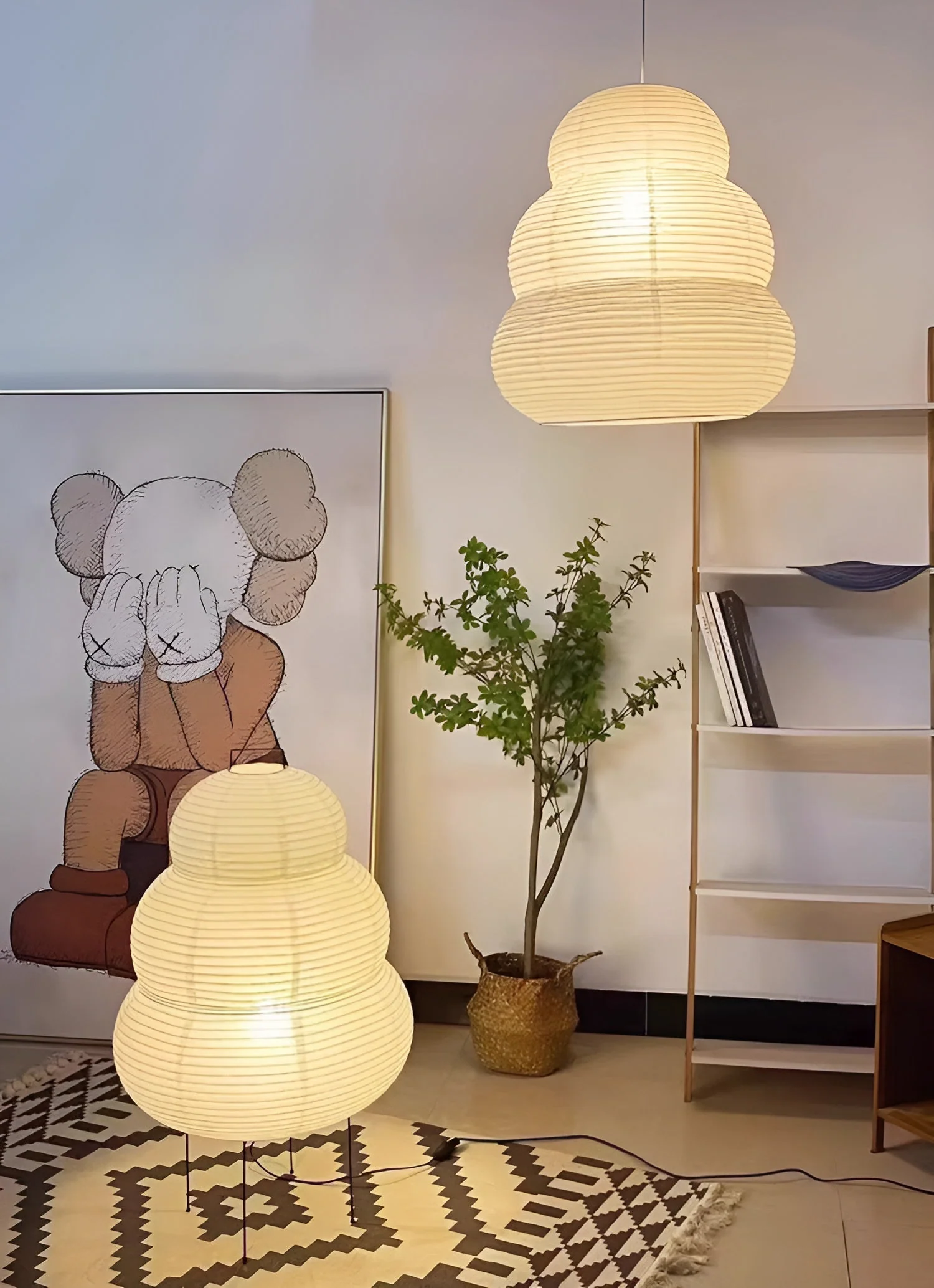 Solara Pendant Lamp Washi Paper Tiered Lantern Japanese Living Room - Image 25
