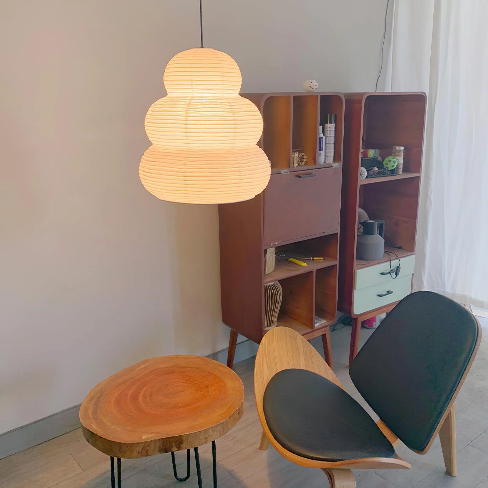 Solara Pendant Lamp Washi Paper Tiered Lantern Japanese Living Room - Image 31