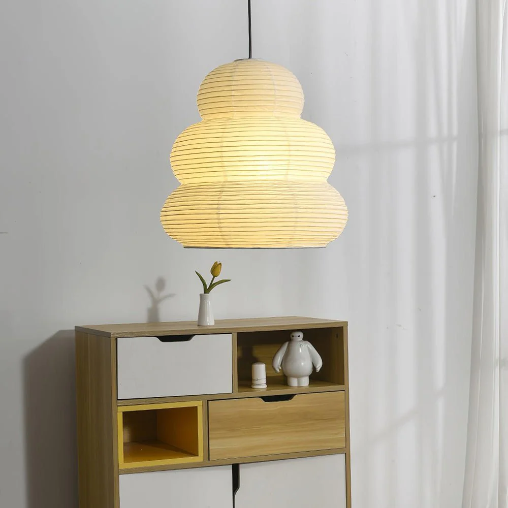 Solara Pendant Lamp Washi Paper Tiered Lantern Japanese Living Room - Image 7