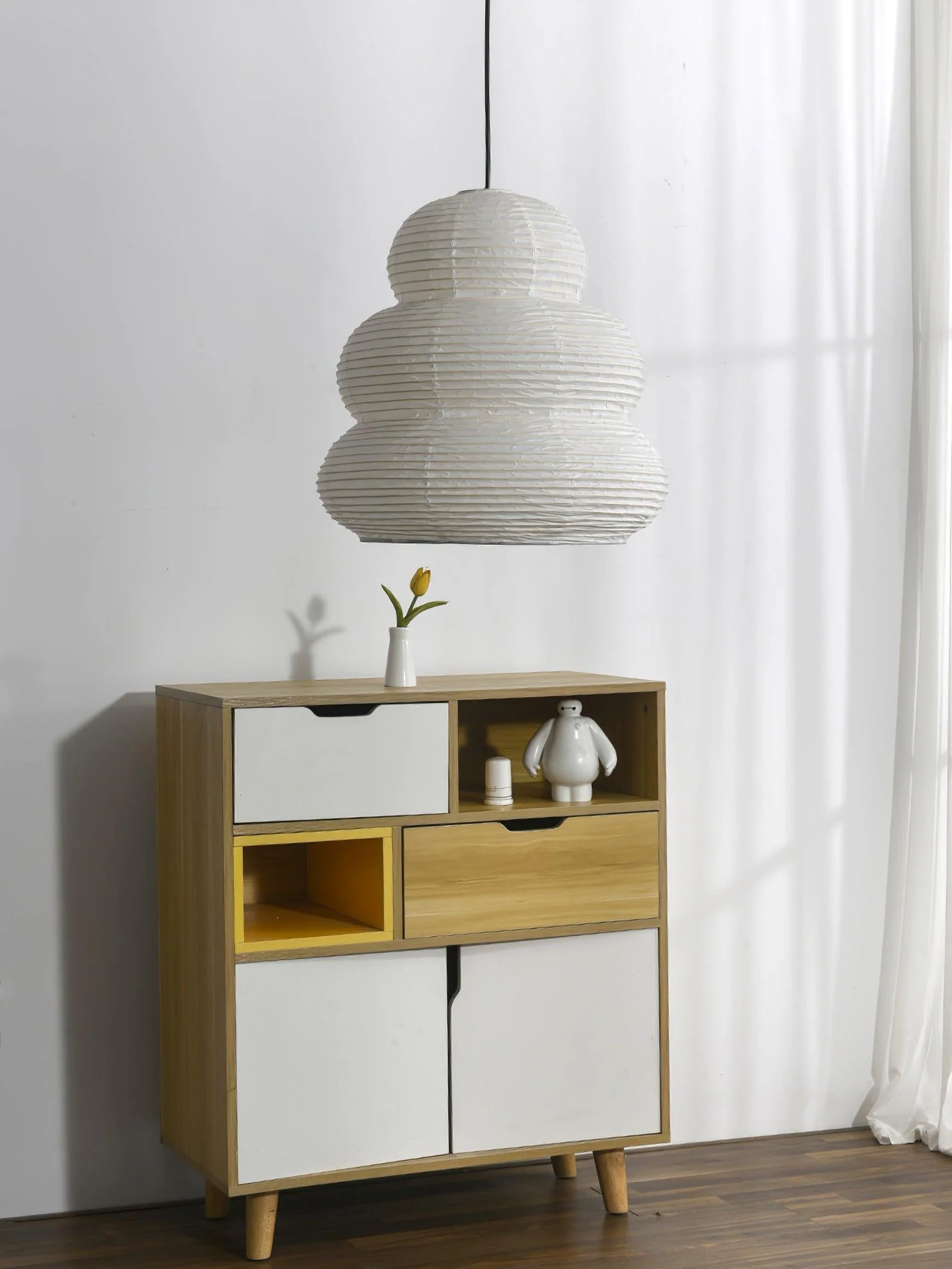 Solara Pendant Lamp Washi Paper Tiered Lantern Japanese Living Room - Image 9
