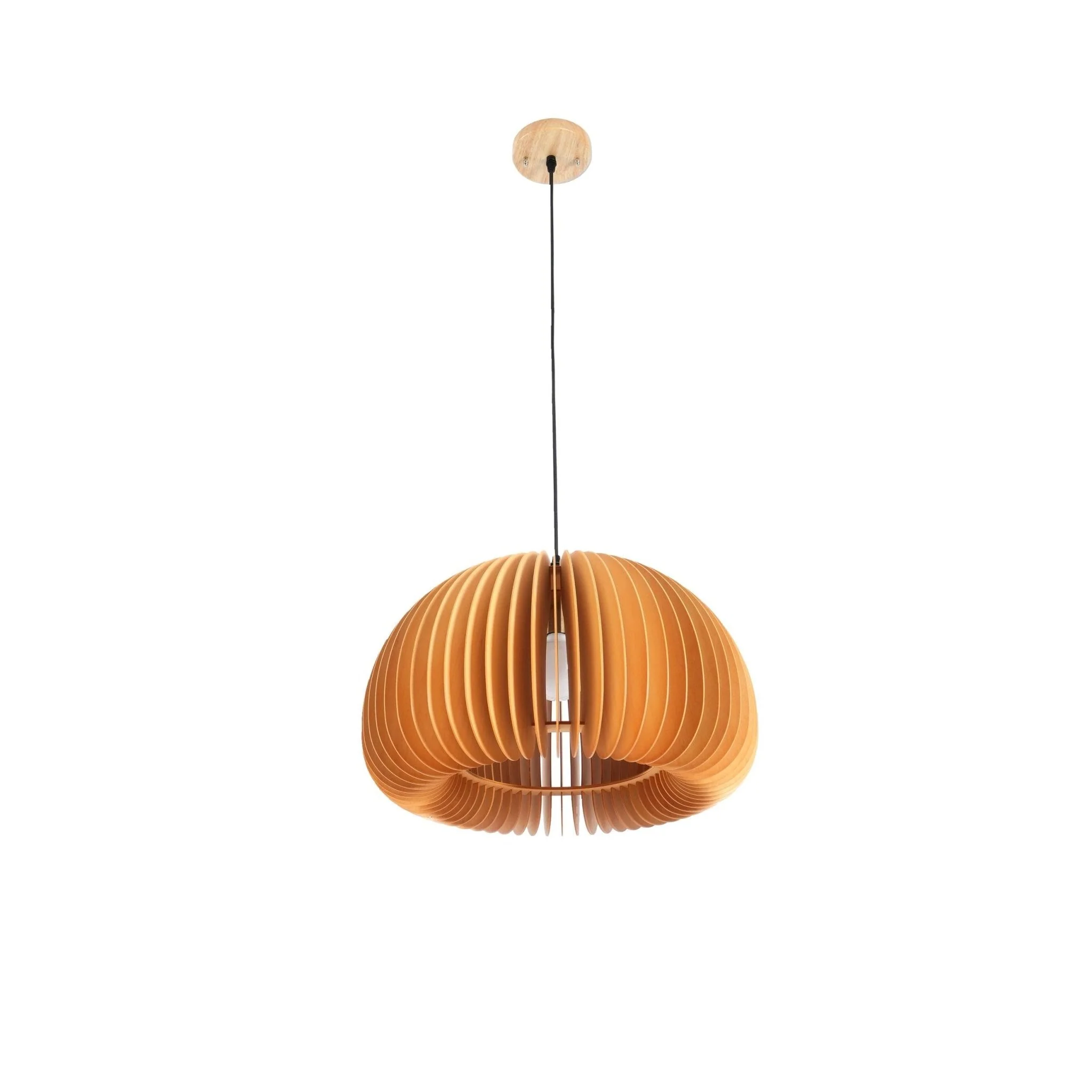 Solara Pendant Lamp Wood Pumpkin Dome Nordic - Image 19