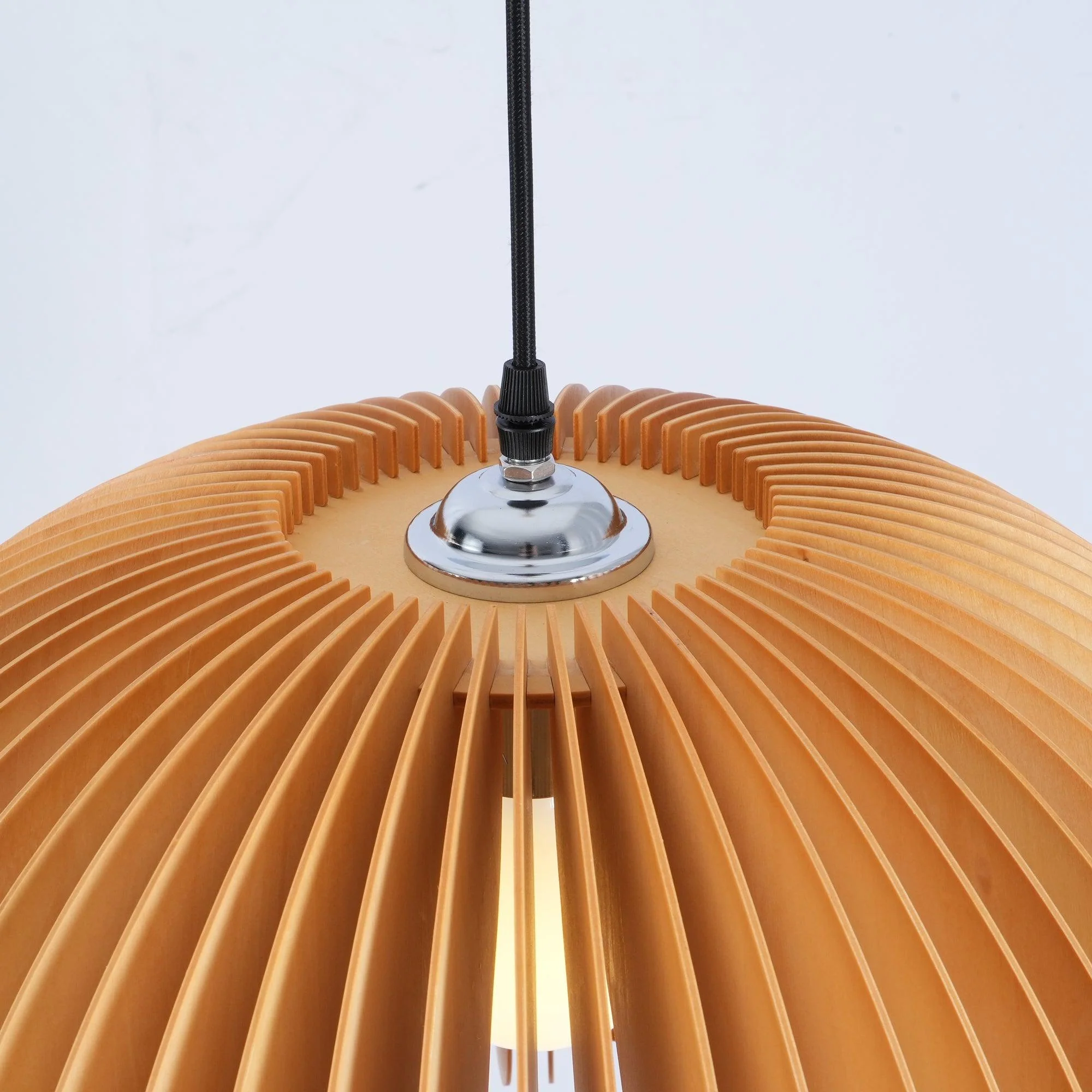 Solara Pendant Lamp Wood Pumpkin Dome Nordic - Image 20