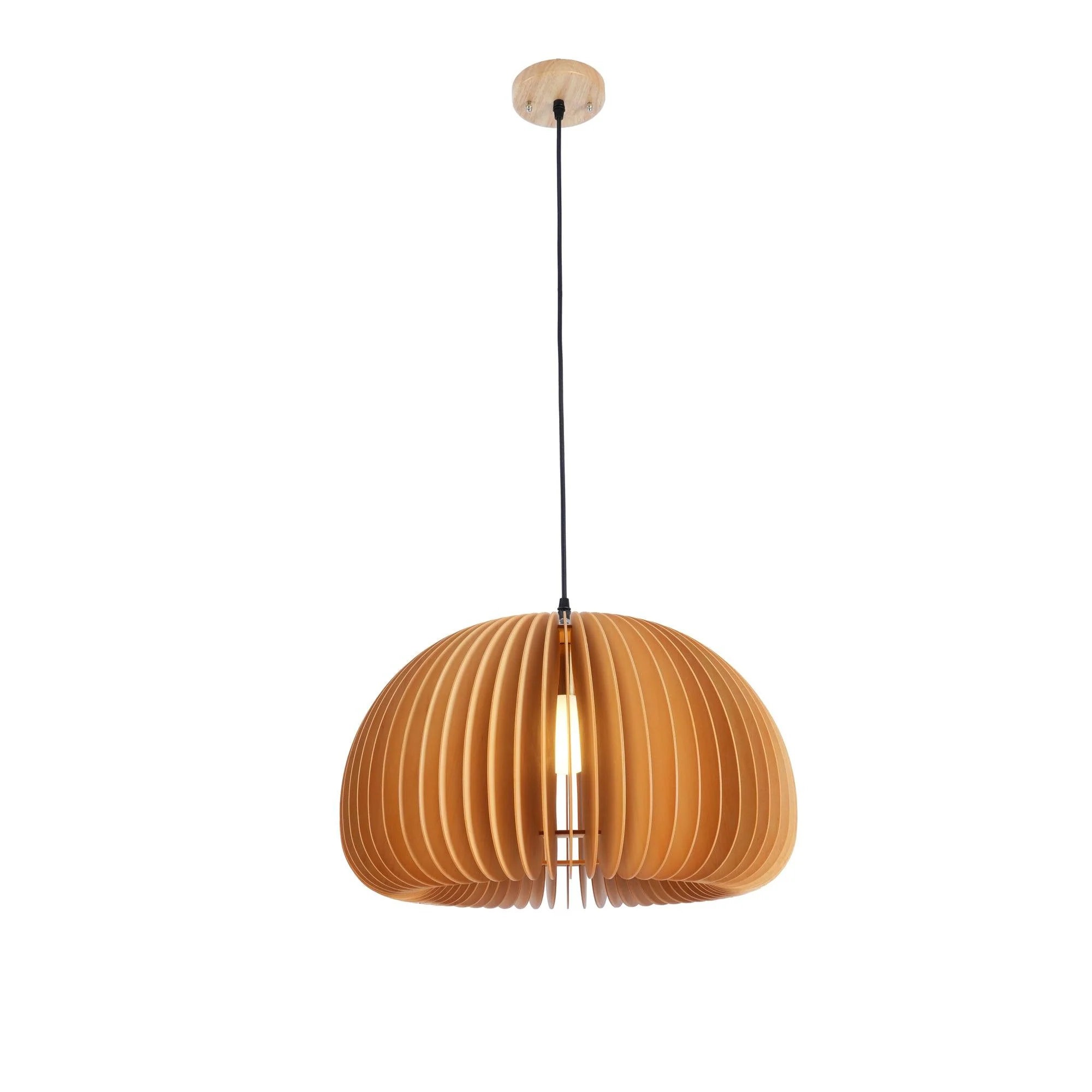 Solara Pendant Lamp Wood Pumpkin Dome Nordic - Image 21