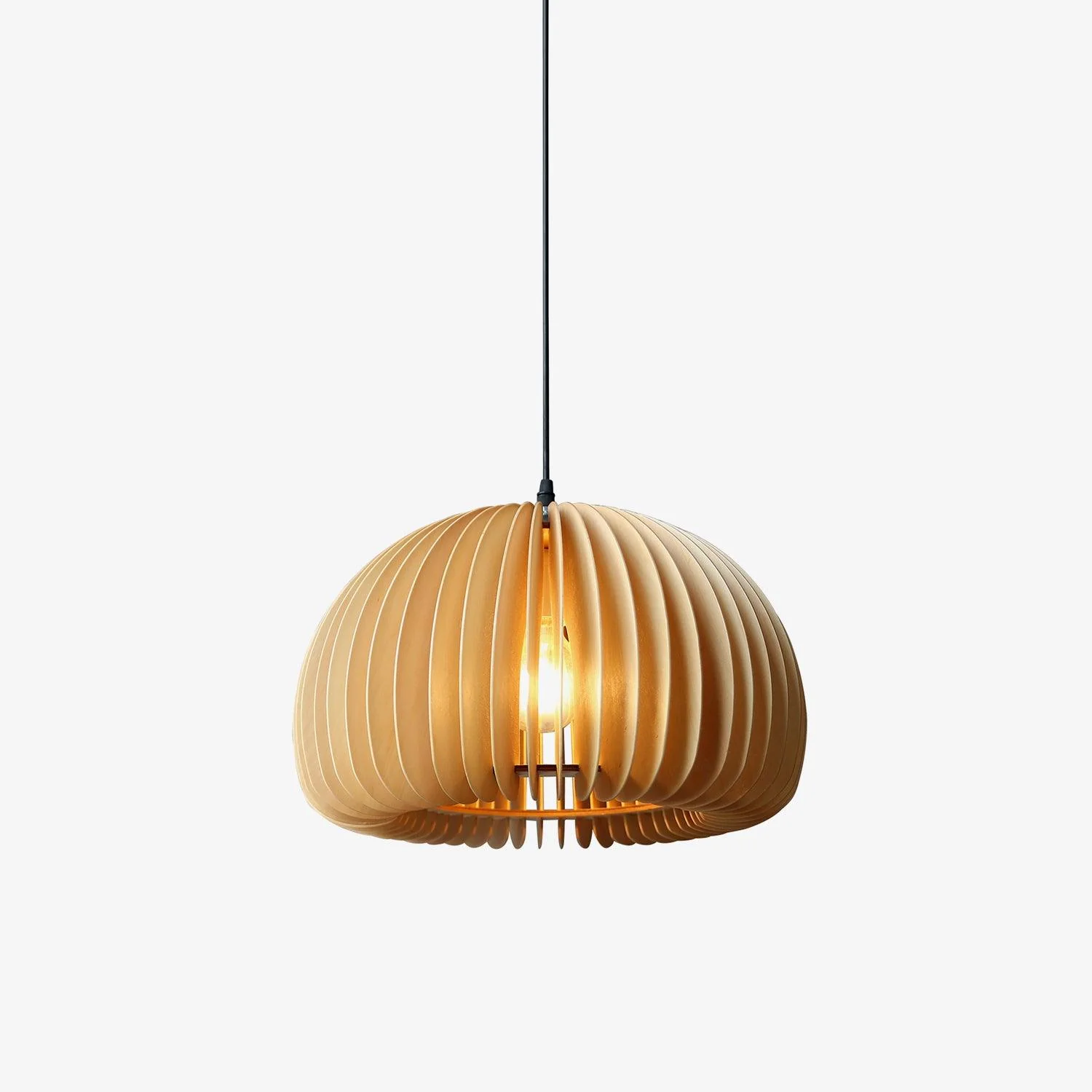 Solara Pendant Lamp Wood Pumpkin Dome Nordic - Image 24
